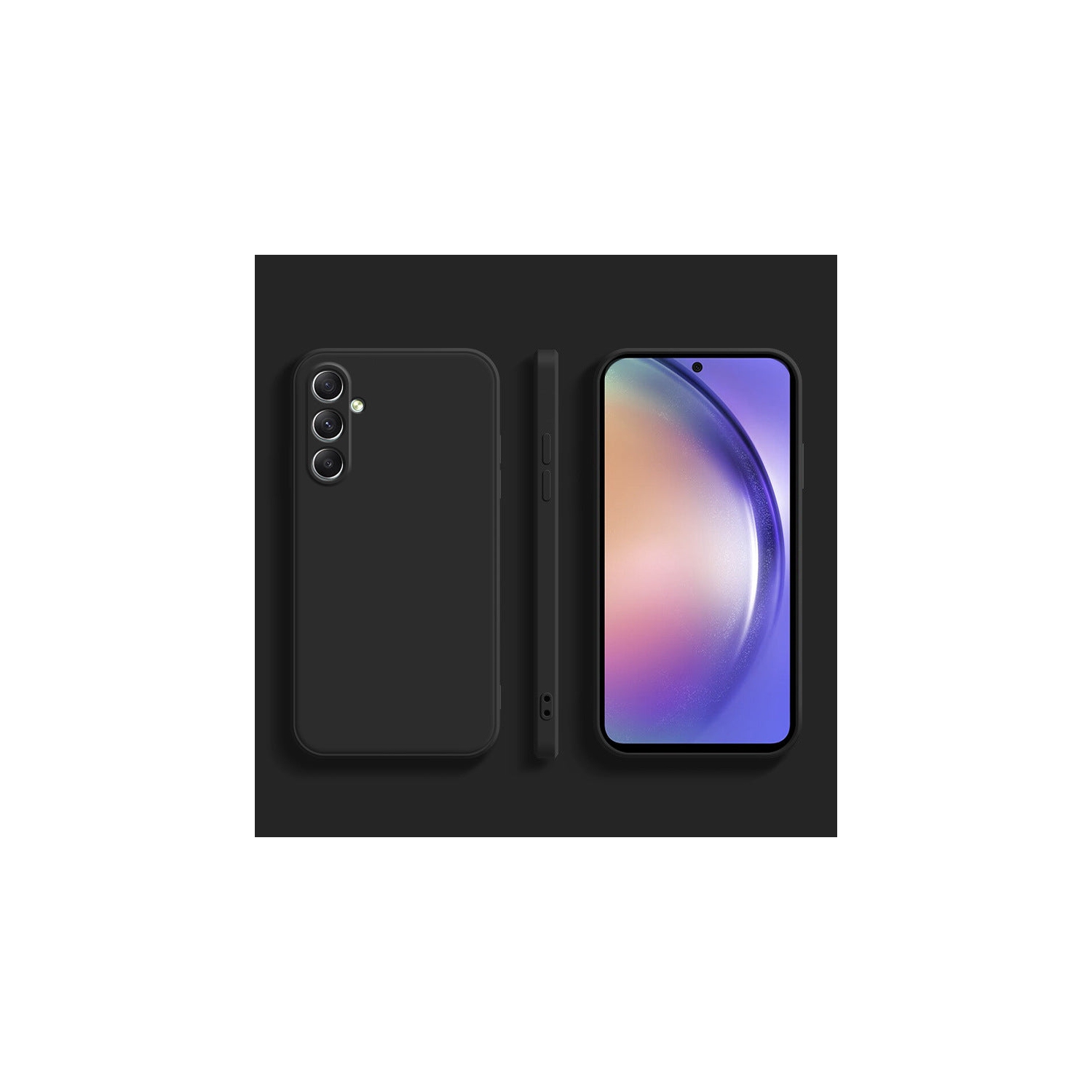 Étui souple noir mat de PANDACO pour Galaxy A54 de Samsung