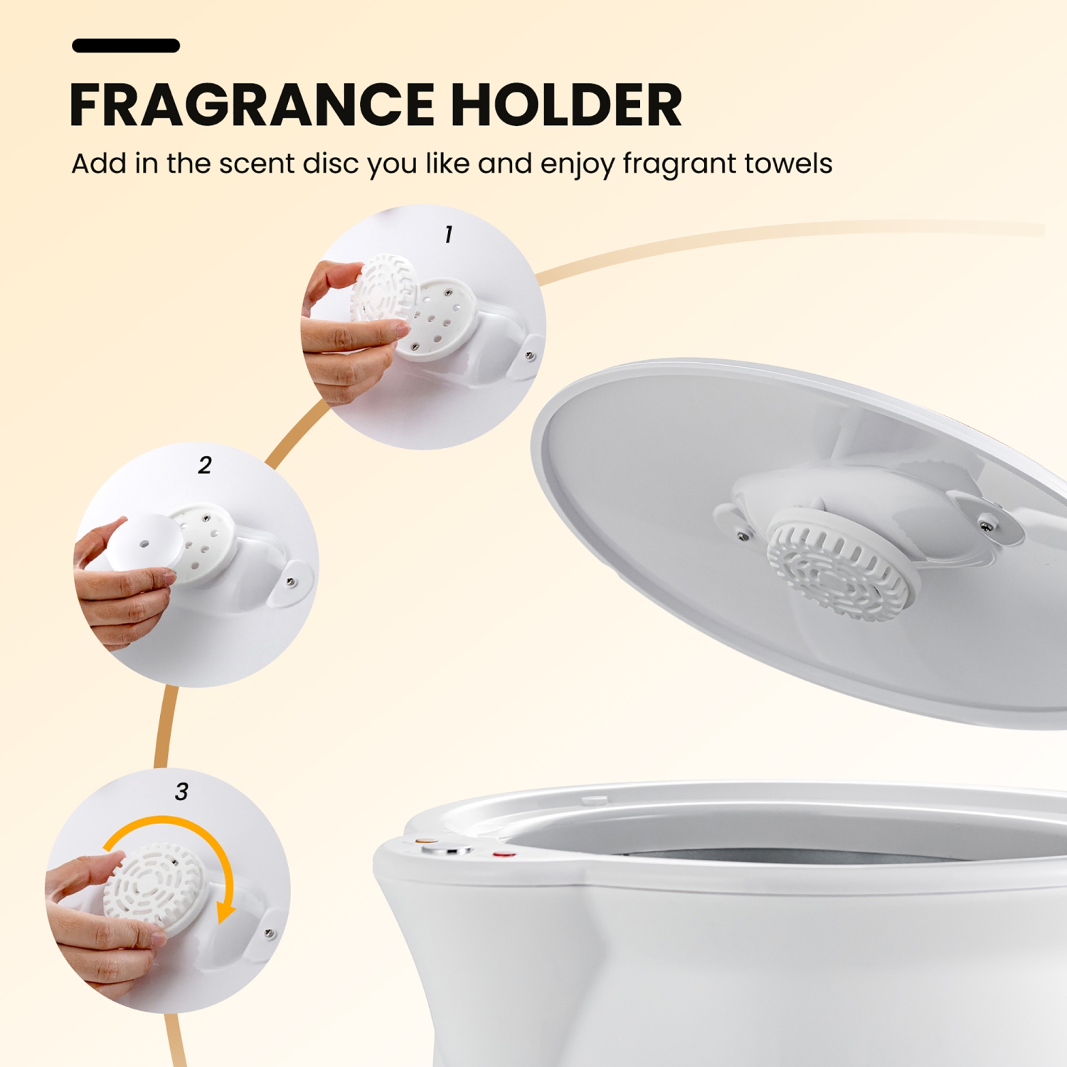 CoCostway – seau chauffant pour serviettes de salle de bain avec porte-parfum et arrêt automatique, blanc