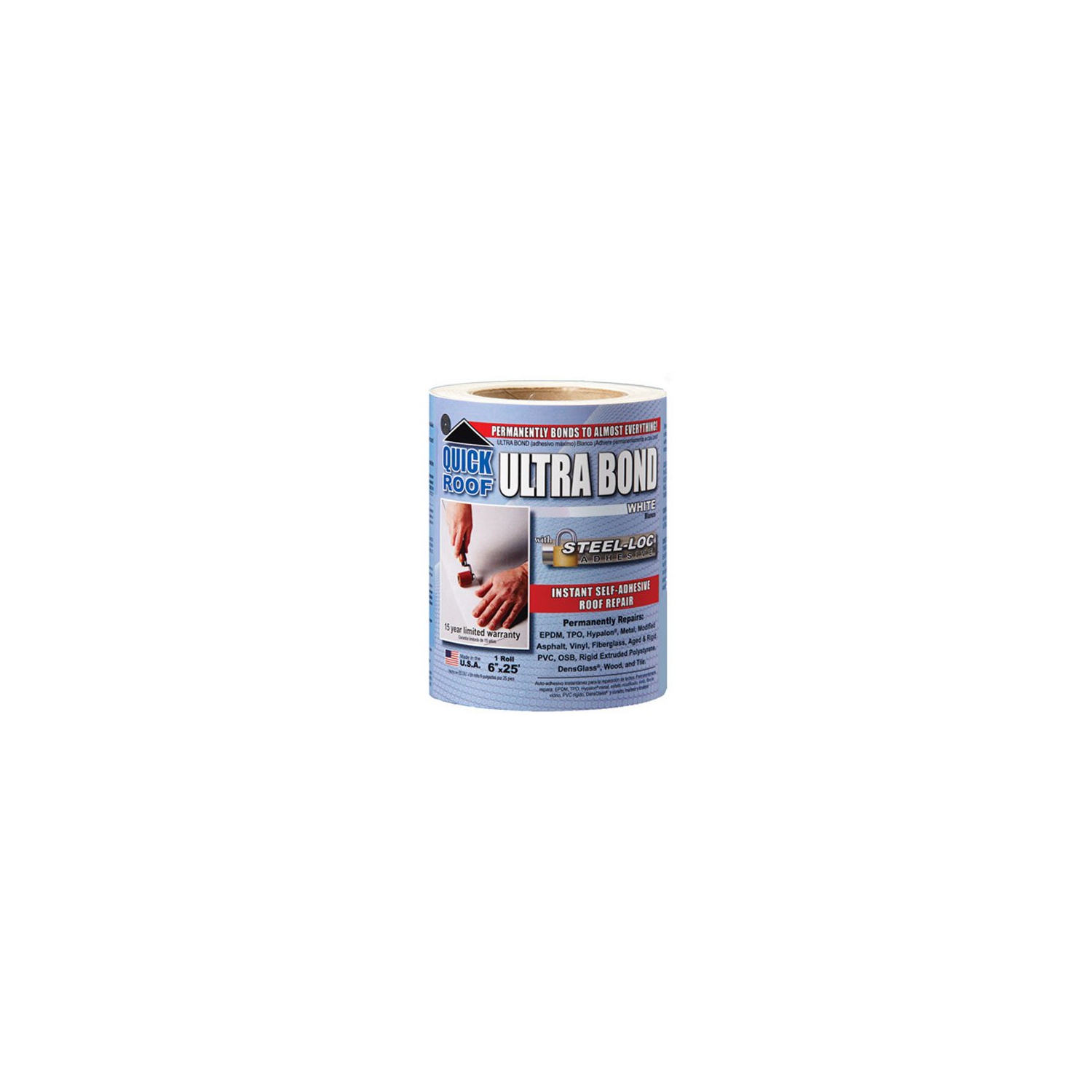 Toit ultra Bond à toit rapide Cofair UBW625, blanc, 6 po x 25 pi