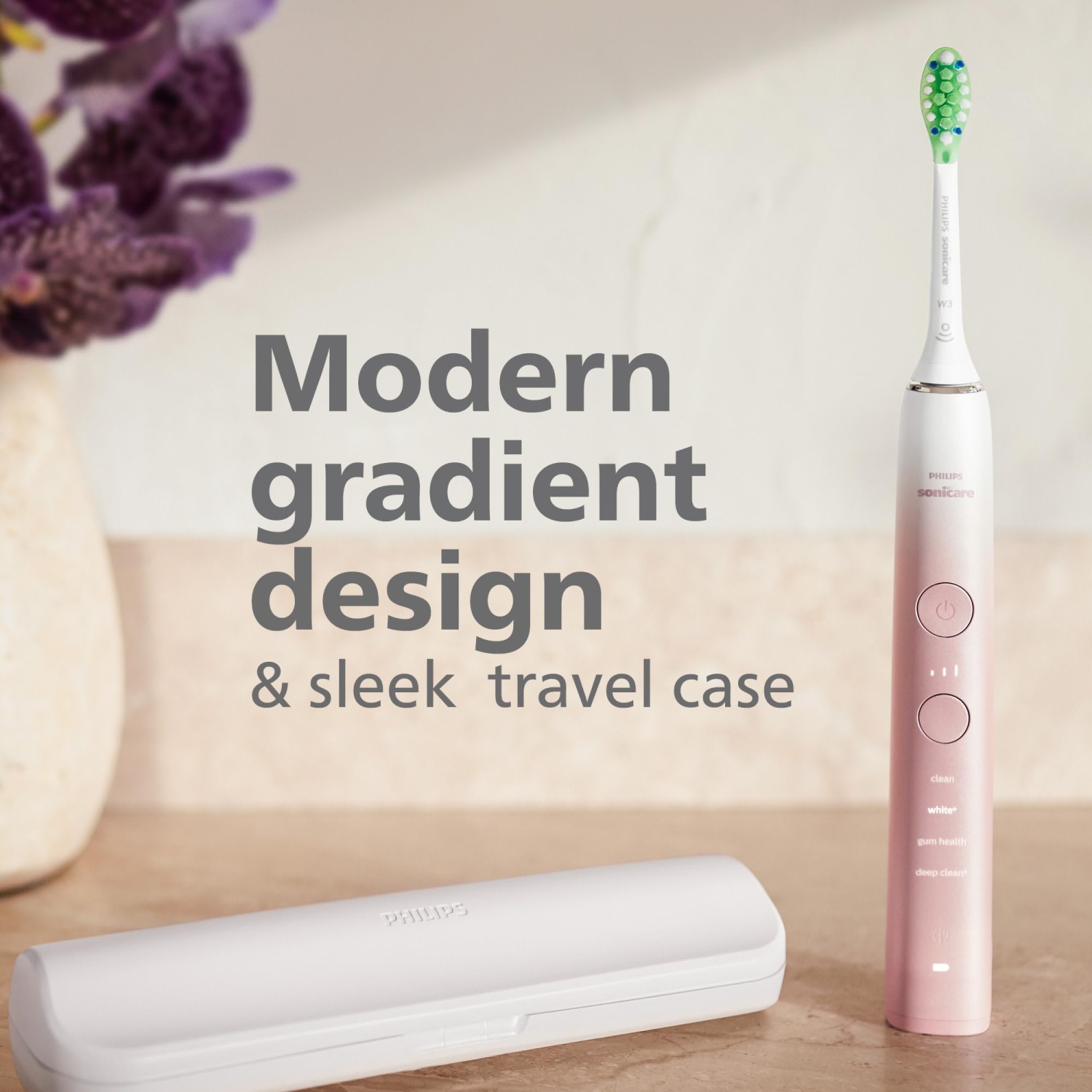 Brosse à dents rechargeable Sonicare DiamondClean 9000 Special Edition de Philips, blanc/rose Hx9911/90