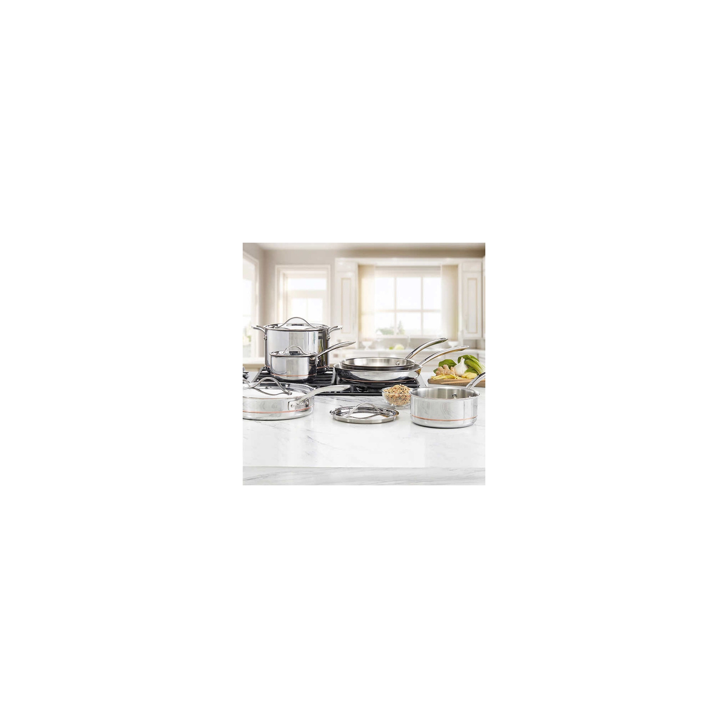 Kirkland Signature 5-ply Clad Stainless Cookware Set, 10-piece