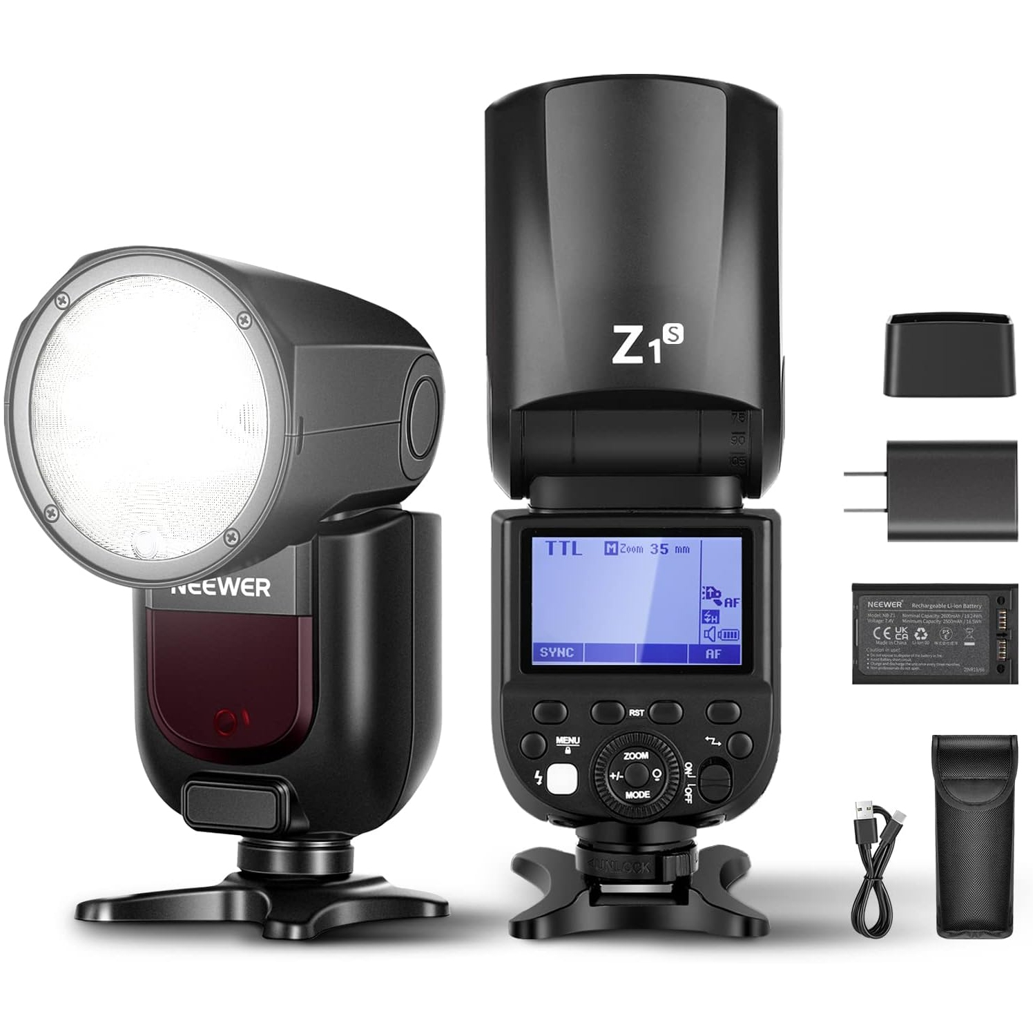 Open Box - NEEWER Z1-S TTL Round Head Flash Speedlite for Sony Cameras