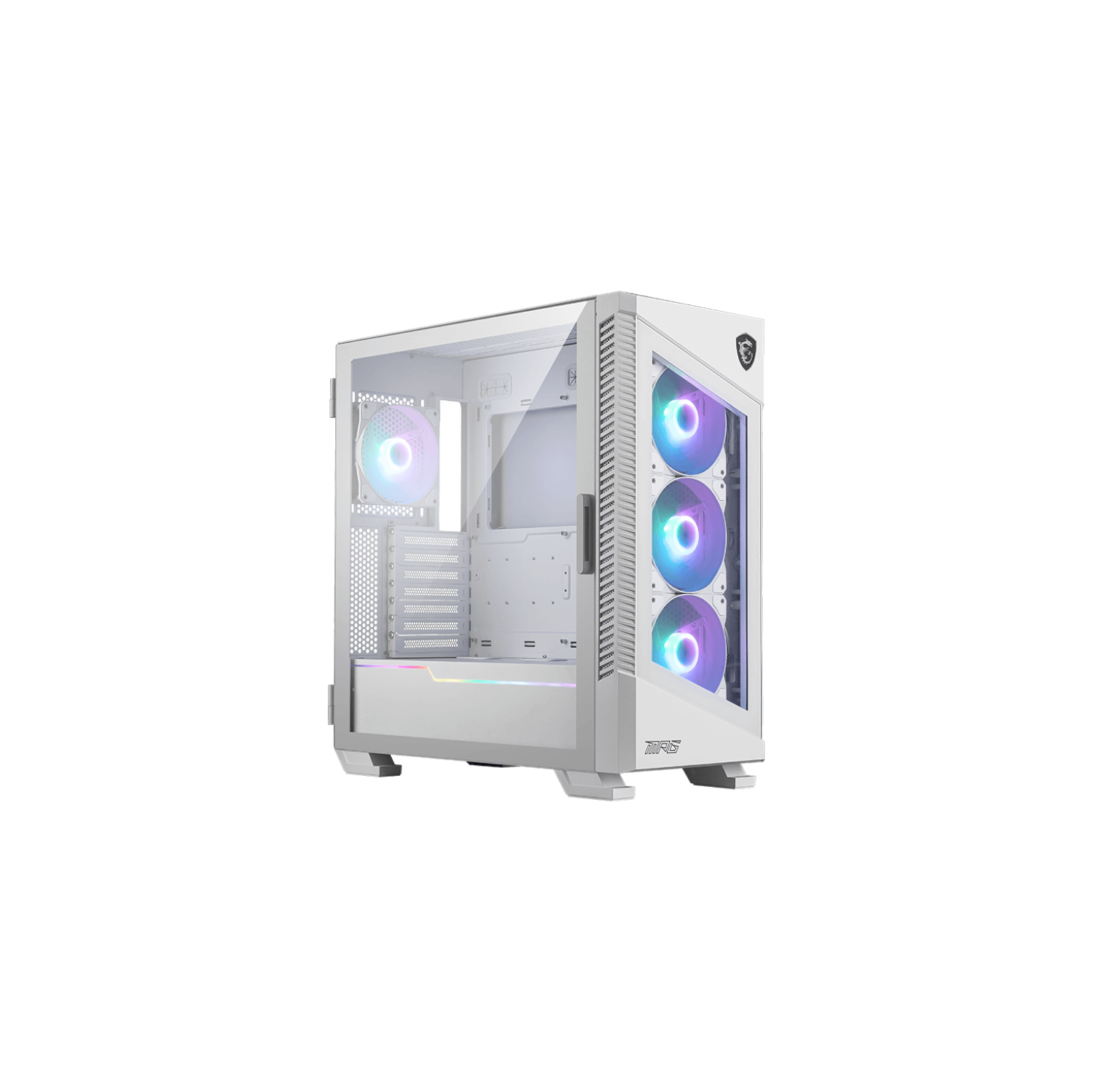 MSI MPG VELOX 100R WHITE - Mid-Tower Computer Case: Tempered Glass Side Panel, 120MM ARGB Fans, Liquid Cooling Support up to 360mm Radiator