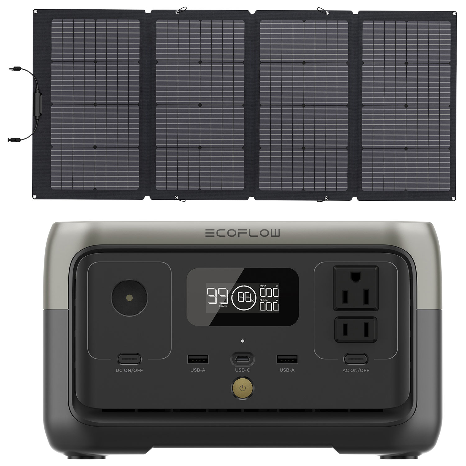 EcoFlow RIVER 2 Portable Power Station & 220 Watts Solar Panel Bundle