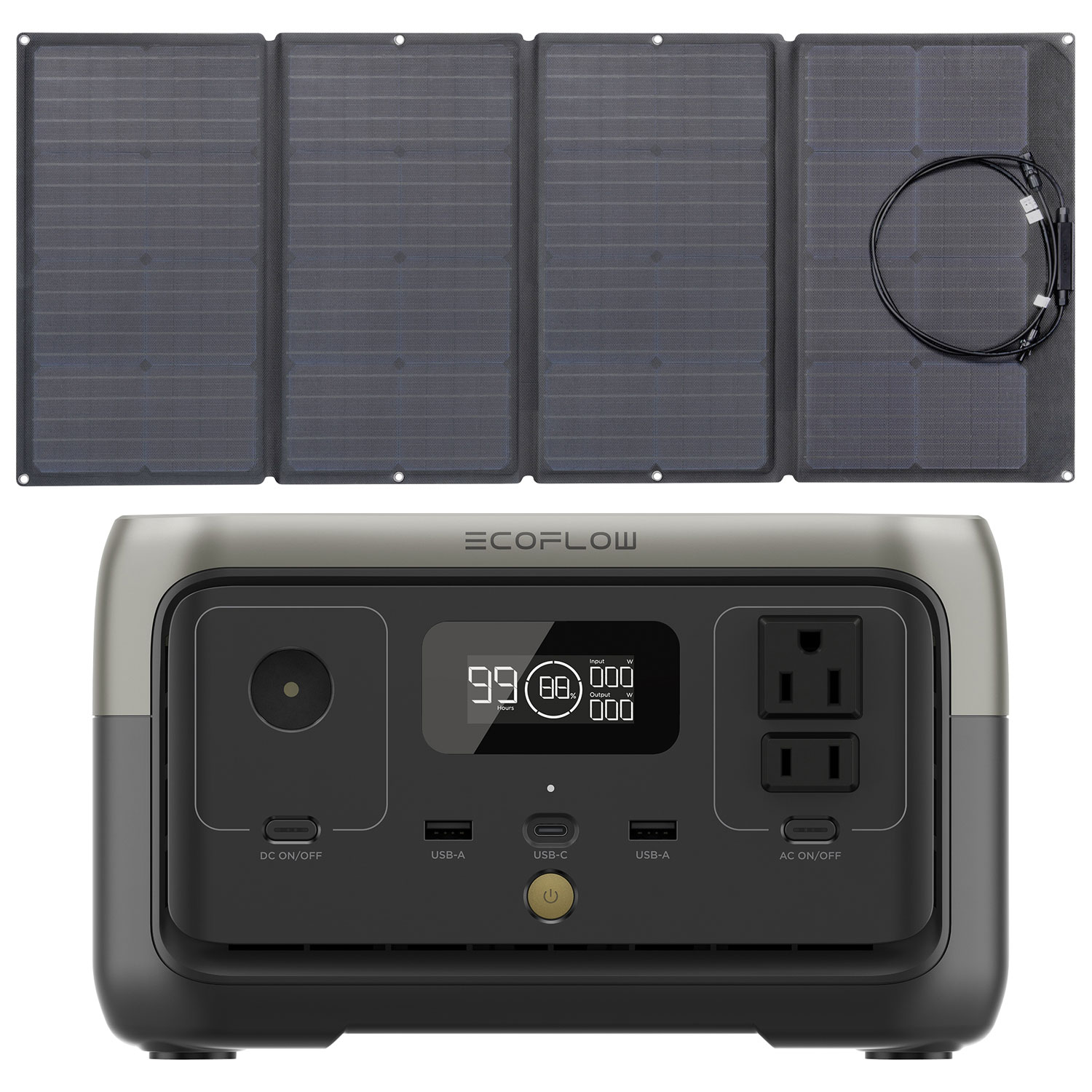 EcoFlow RIVER 2 Portable Power Station & 160 Watts Solar Panel Bundle