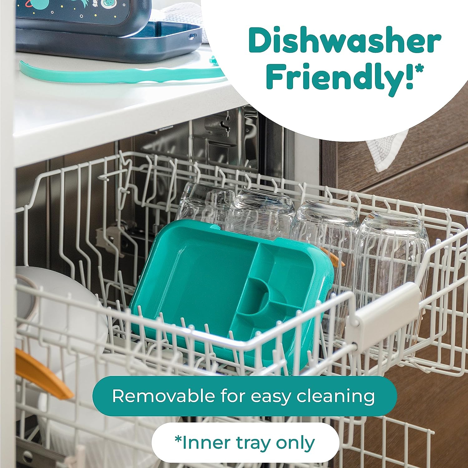 BOZ Bento Box for Kids - Kids Bento Lunch Box - Toddler Lunch Box for Daycare - Leak Proof 4 Compartments Kids Lunch Container