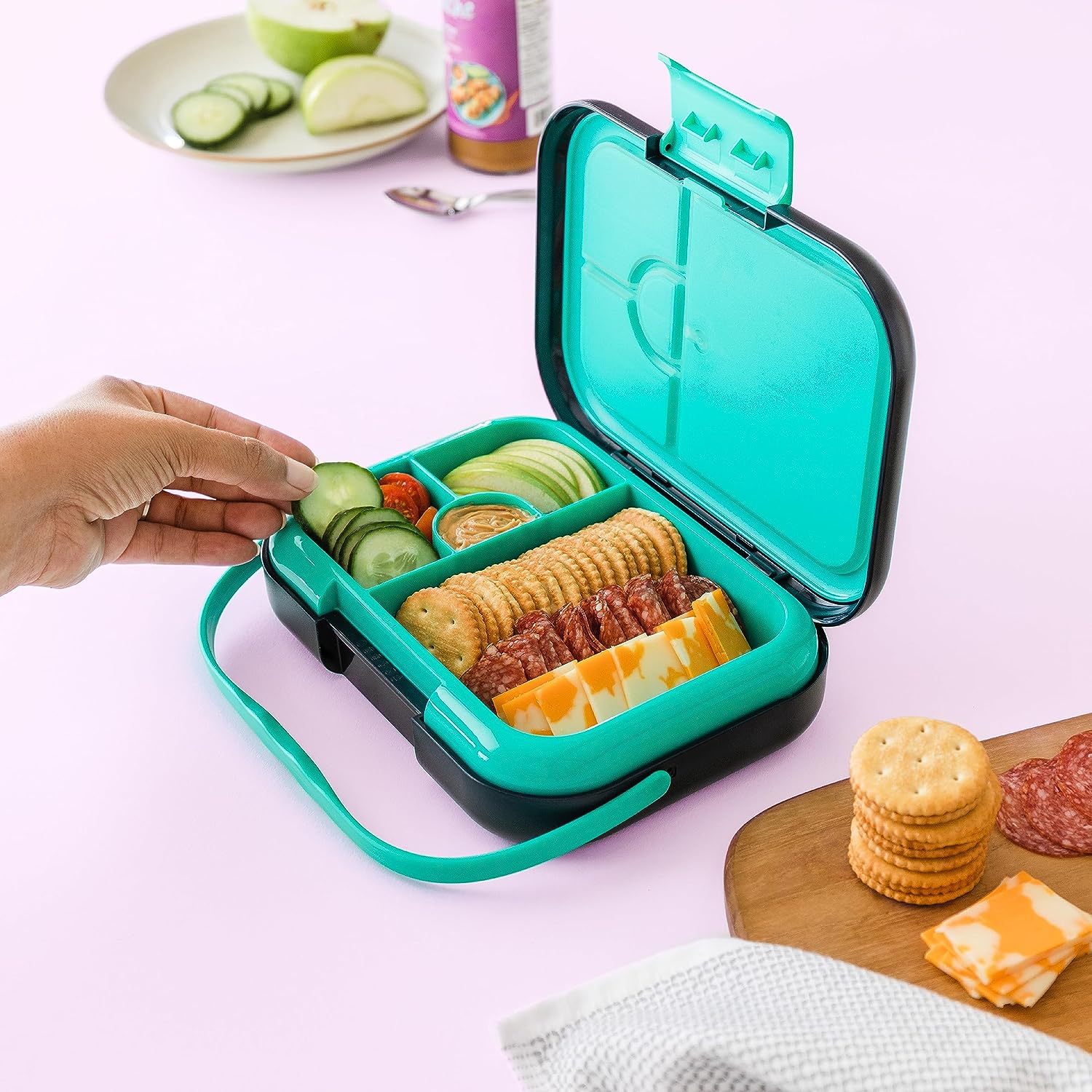 BOZ Bento Box for Kids - Kids Bento Lunch Box - Toddler Lunch Box for Daycare - Leak Proof 4 Compartments Kids Lunch Container