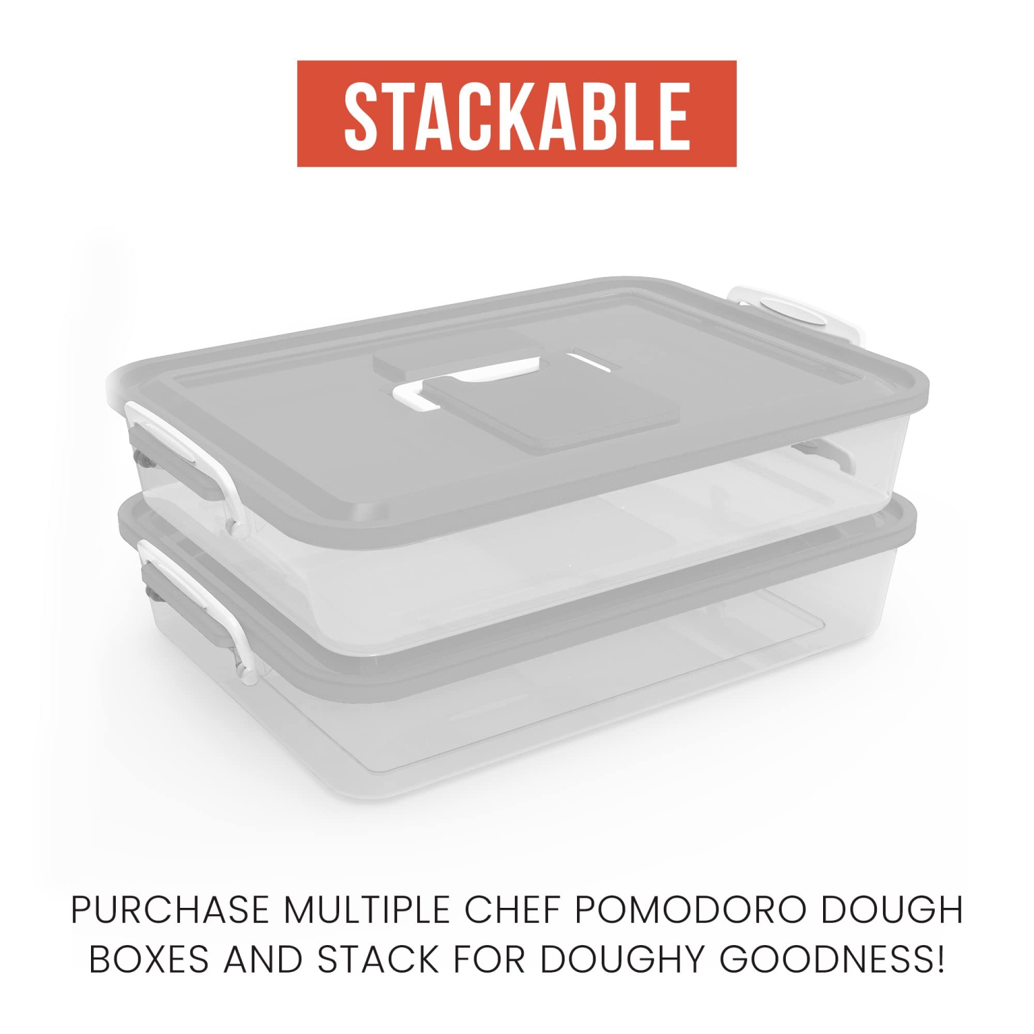 Boîte à pâte à pizza chef Pomodoro, 14 contenant à pâte à pizza de 11 po, convient à 4-6 boules de pâte, plateau à pâte à pizza domestique avec