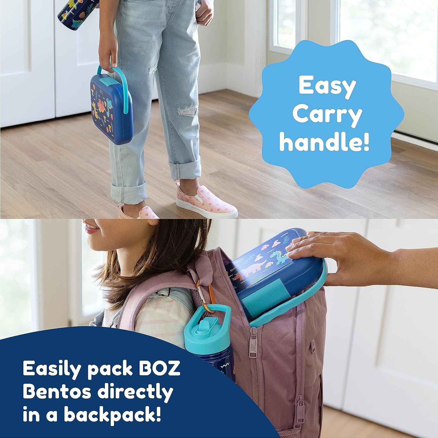 BOZ Bento Box for Kids - Kids Bento Lunch Box - Toddler Lunch Box for Daycare - Leak Proof 4 Compartments Kids Lunch Container