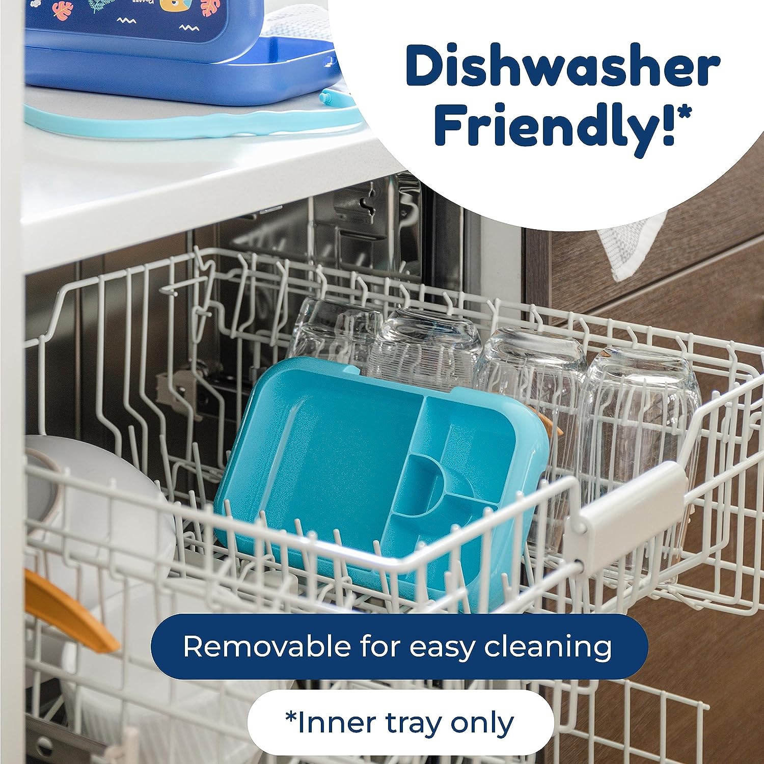 BOZ Bento Box for Kids - Kids Bento Lunch Box - Toddler Lunch Box for Daycare - Leak Proof 4 Compartments Kids Lunch Container