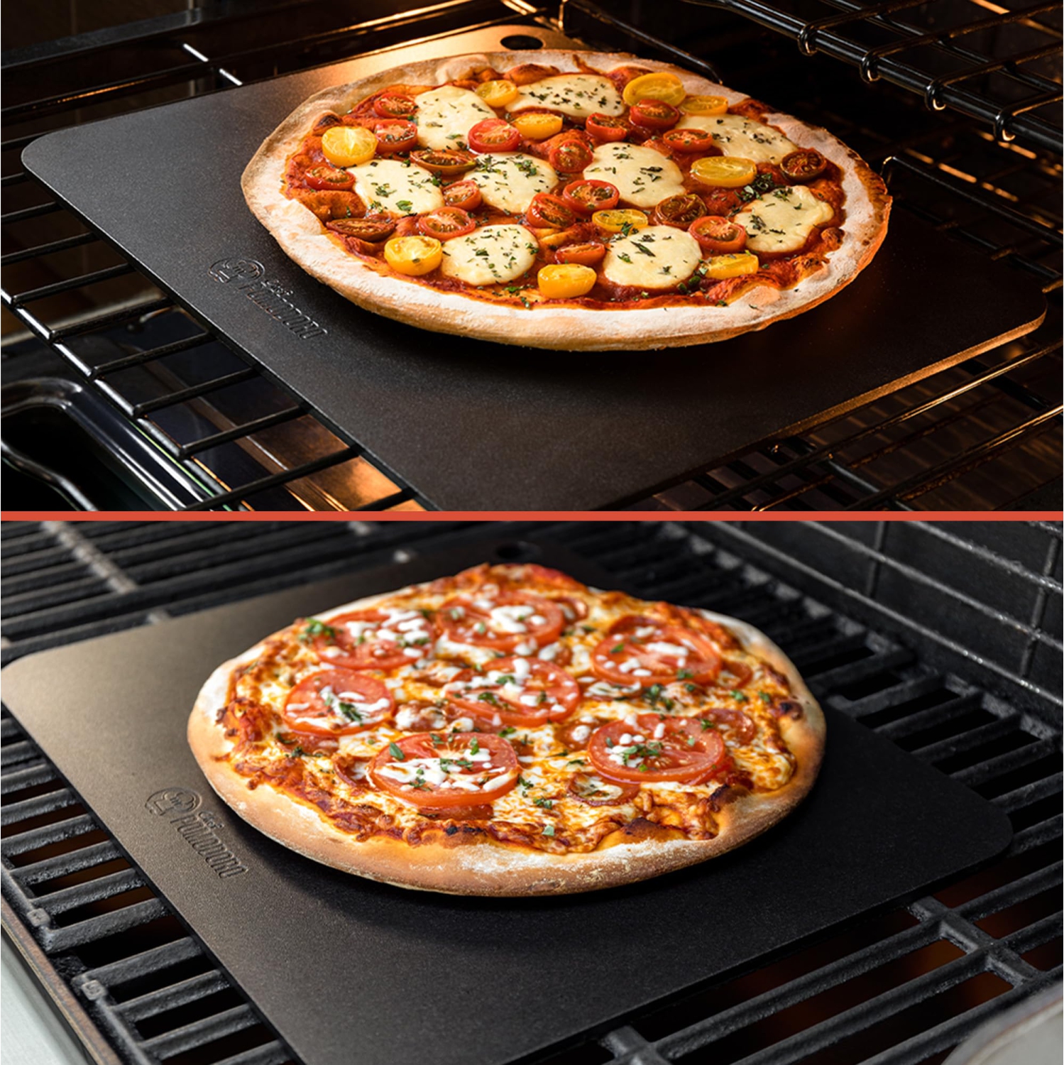 Chef Pomodoro Pizza Steel pour le four, 16 x 13,5 x 0,25&nbsp;cm d'épaisseur, acier de cuisson pour le four, Pierre à pizza en acier de cuisson pour