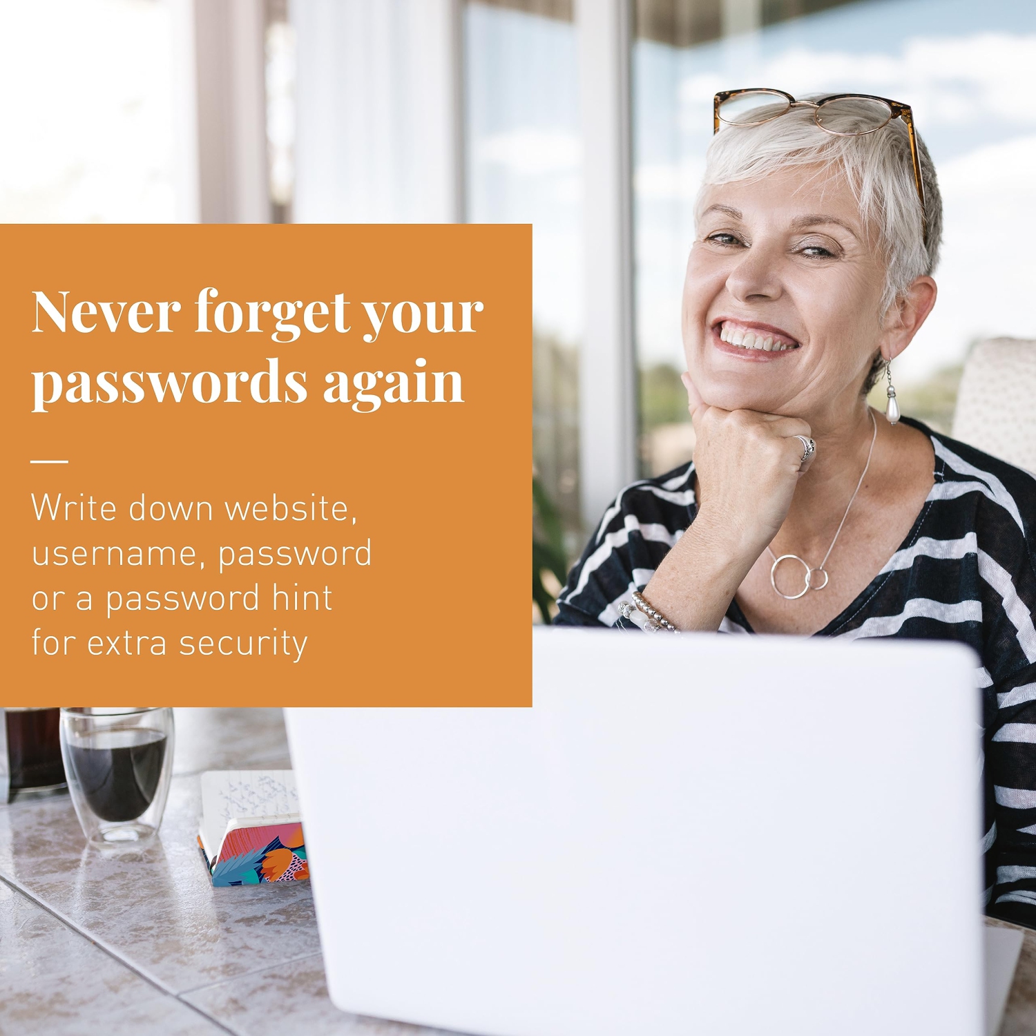 Rileys & Co. Password Book with Alphabetical Tabs, Password Keeper, Password Books for Seniors, Password Notebook for Internet Login, Website,