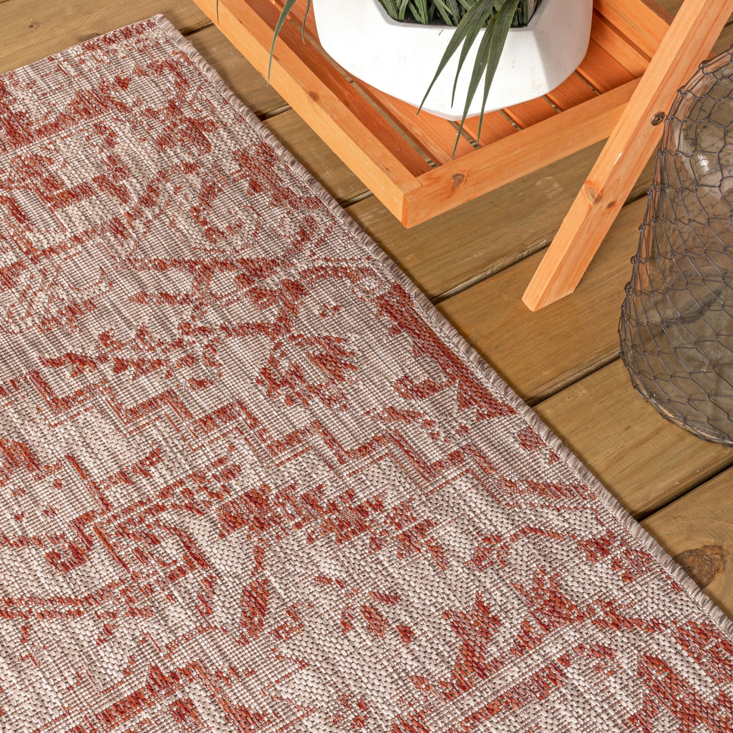 Estrella Bohemian Medallion Textured Weave Indoor/Outdoor Area Rug