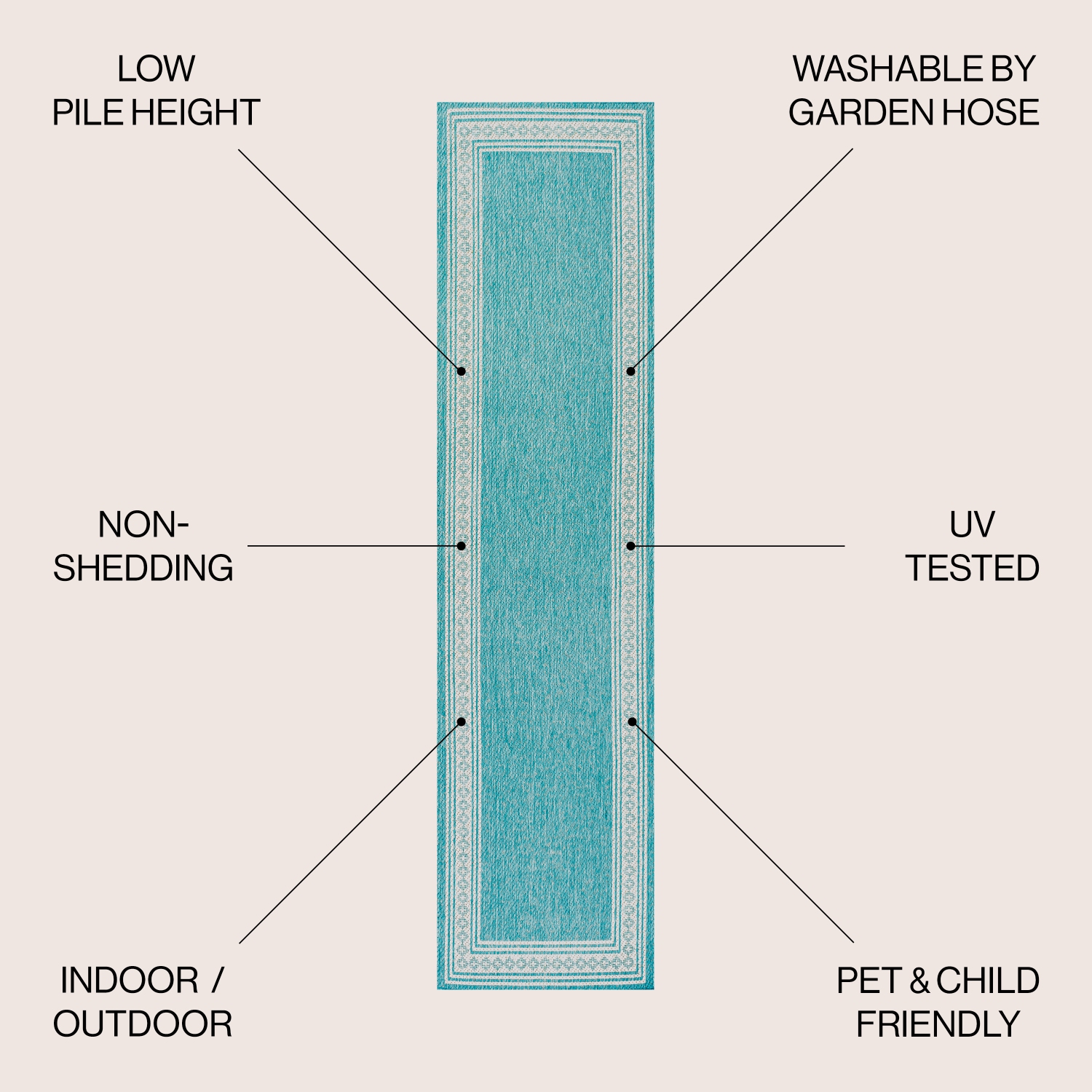 Lucia Classic Diamond Border Indoor/Outdoor Area Rug