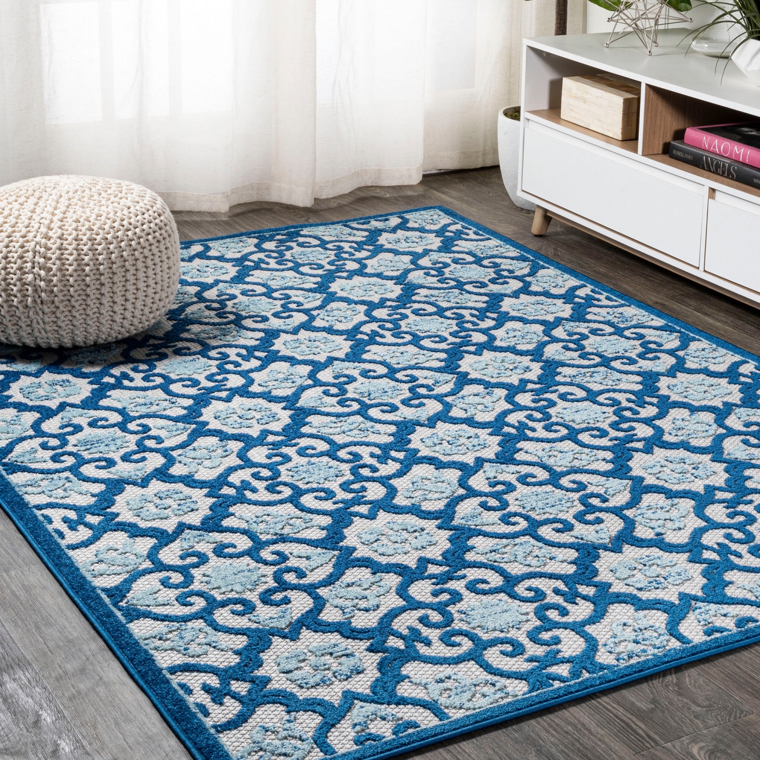 Gallia Tile Trellis High-Low Indoor/Outdoor Area Rug