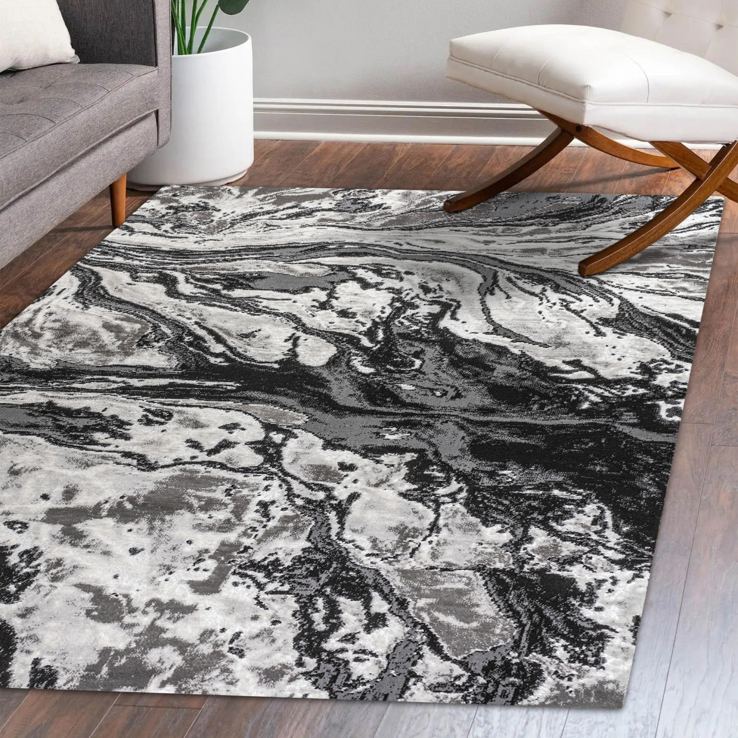 Swirl Marbled Abstract Area Rug