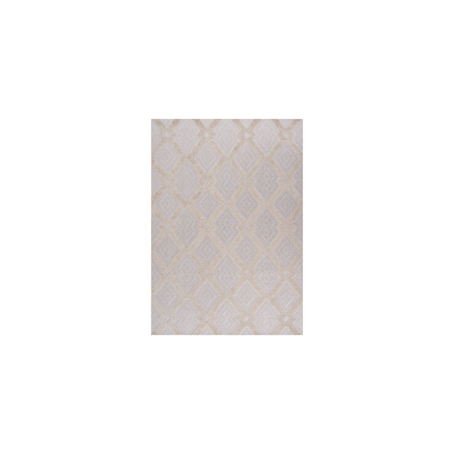 Duwun High-Low Pile Ogee Trellis Tone On Tone Indoor/Outdoor Area Rug