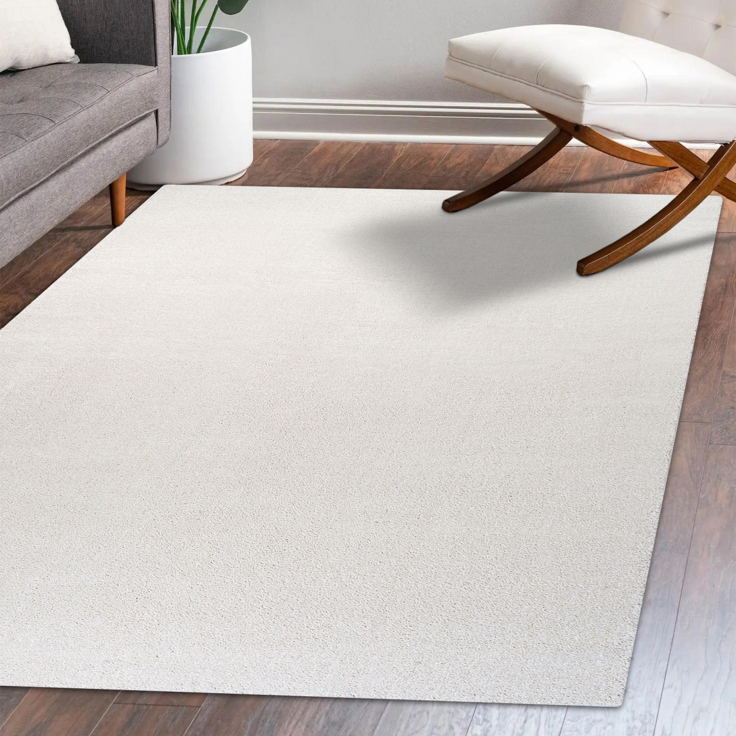 Haze Solid Low Pile Area Rug Cream