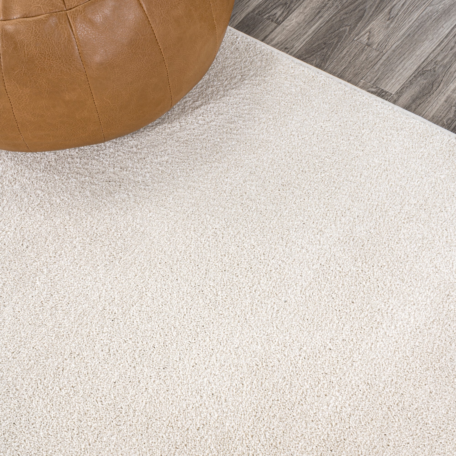 Haze Solid Low Pile Area Rug Cream