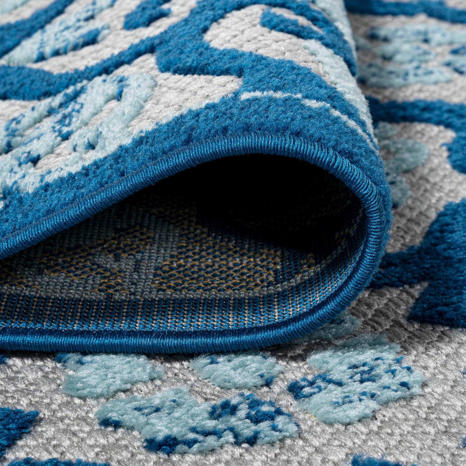 Tapis d'intérieur/d'extérieur Gallia à carreaux et treillis, haut et bas