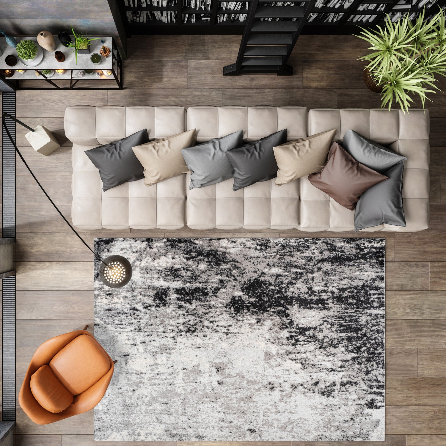 Storm Modern Abstract Area Rug