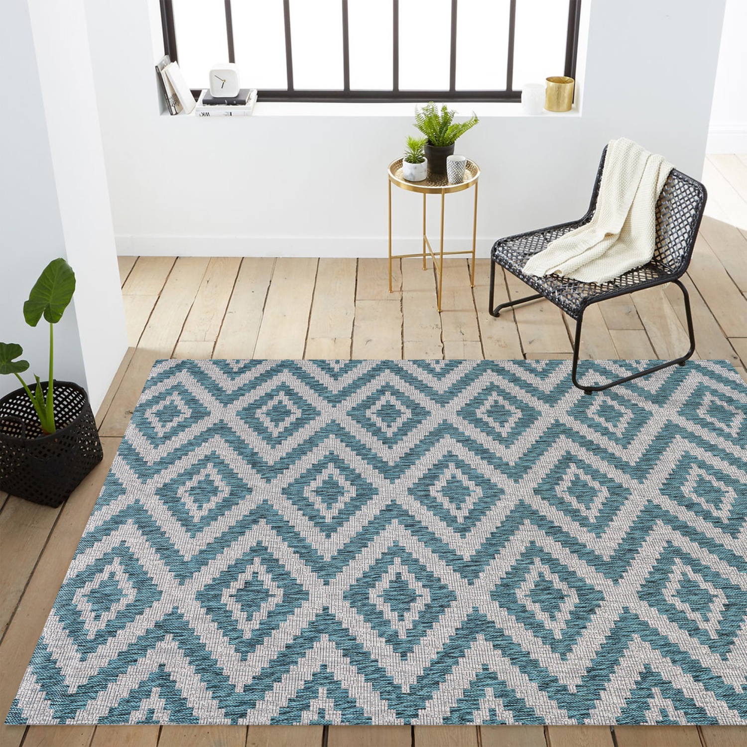 Sintra Diamond Tribal Indoor/Outdoor Area Rug