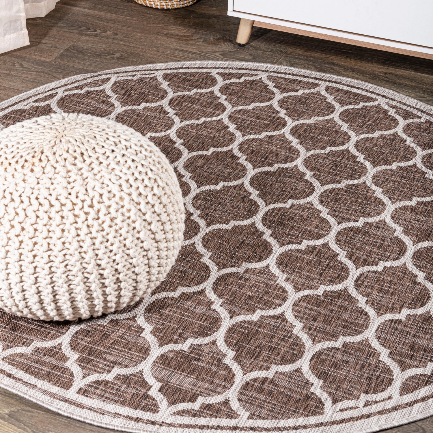 Trebol Moroccan Trellis Textured Weave Indoor/Outdoor Area Rug