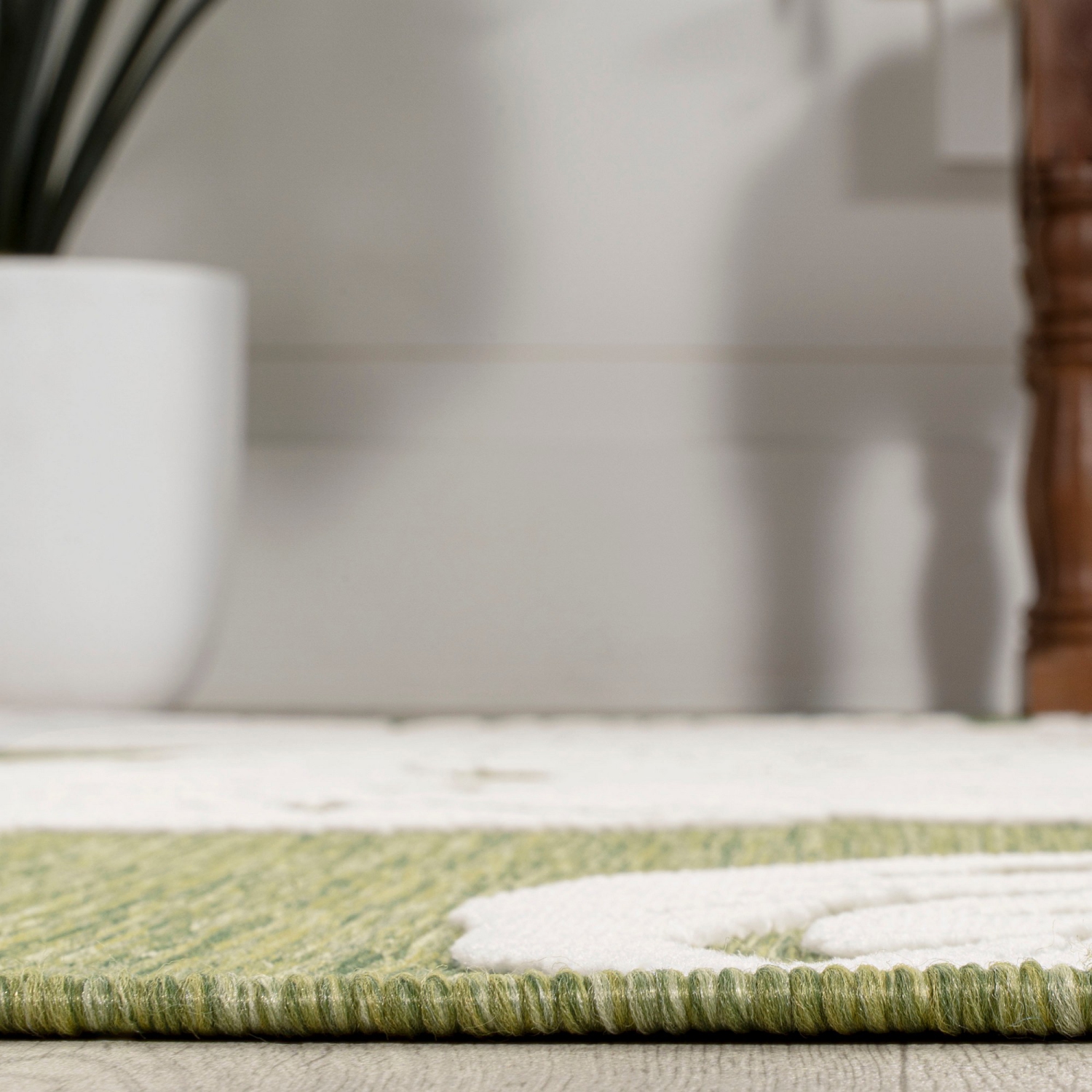 Tobago High-Low Two Tone Monstera Leaf Area Rug