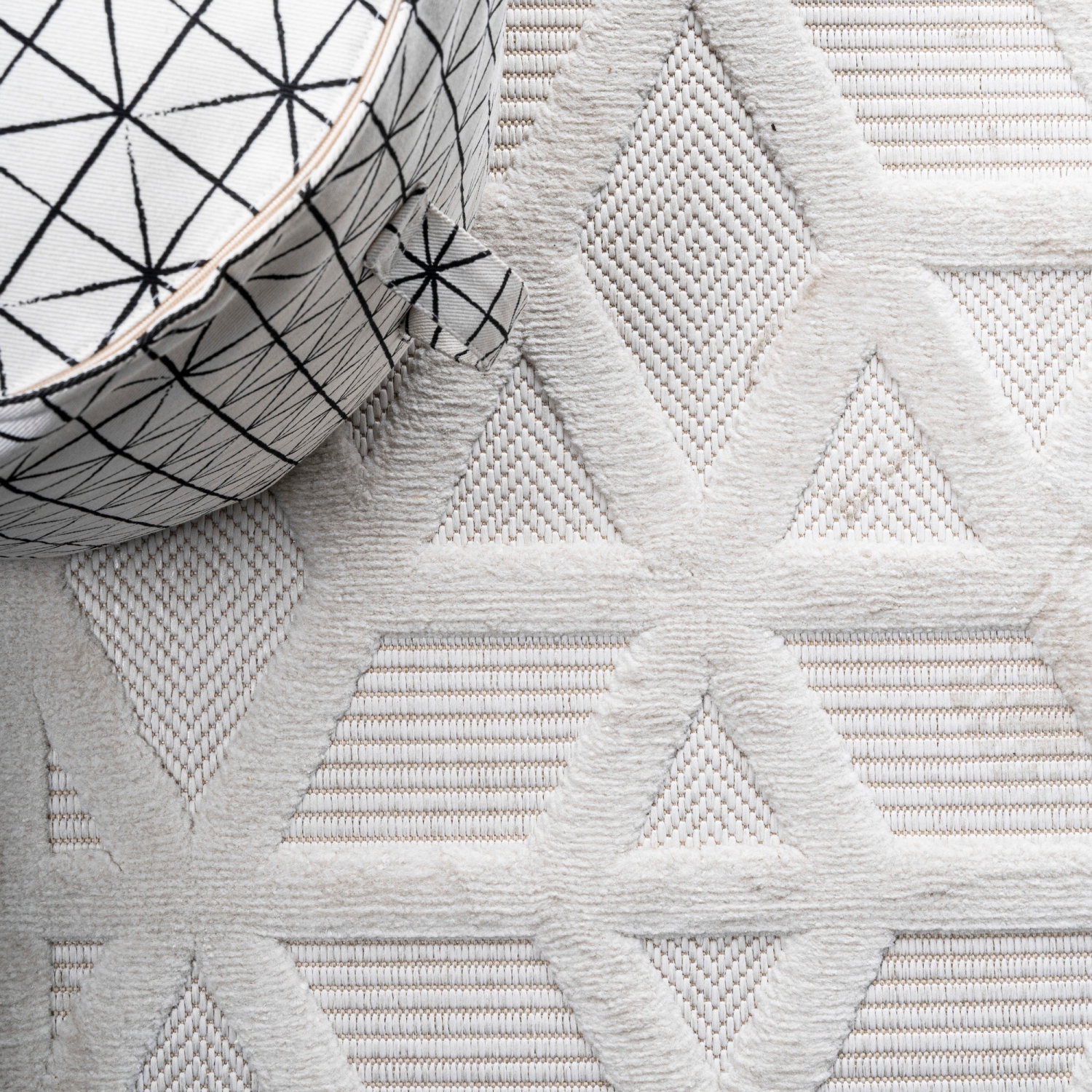 Talaia Neutral Geometric Indoor/Outdoor Area Rug