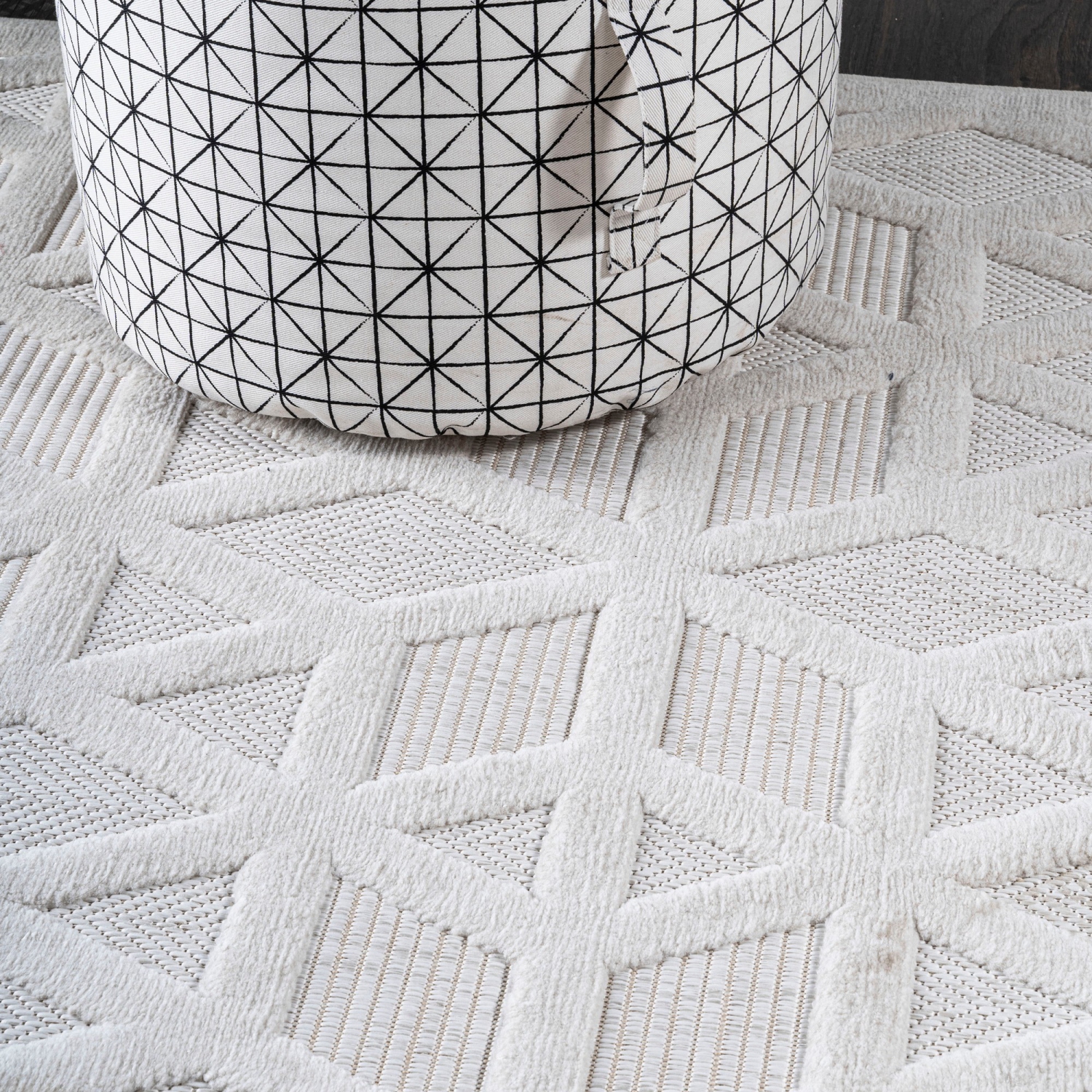 Talaia Neutral Geometric Indoor/Outdoor Area Rug