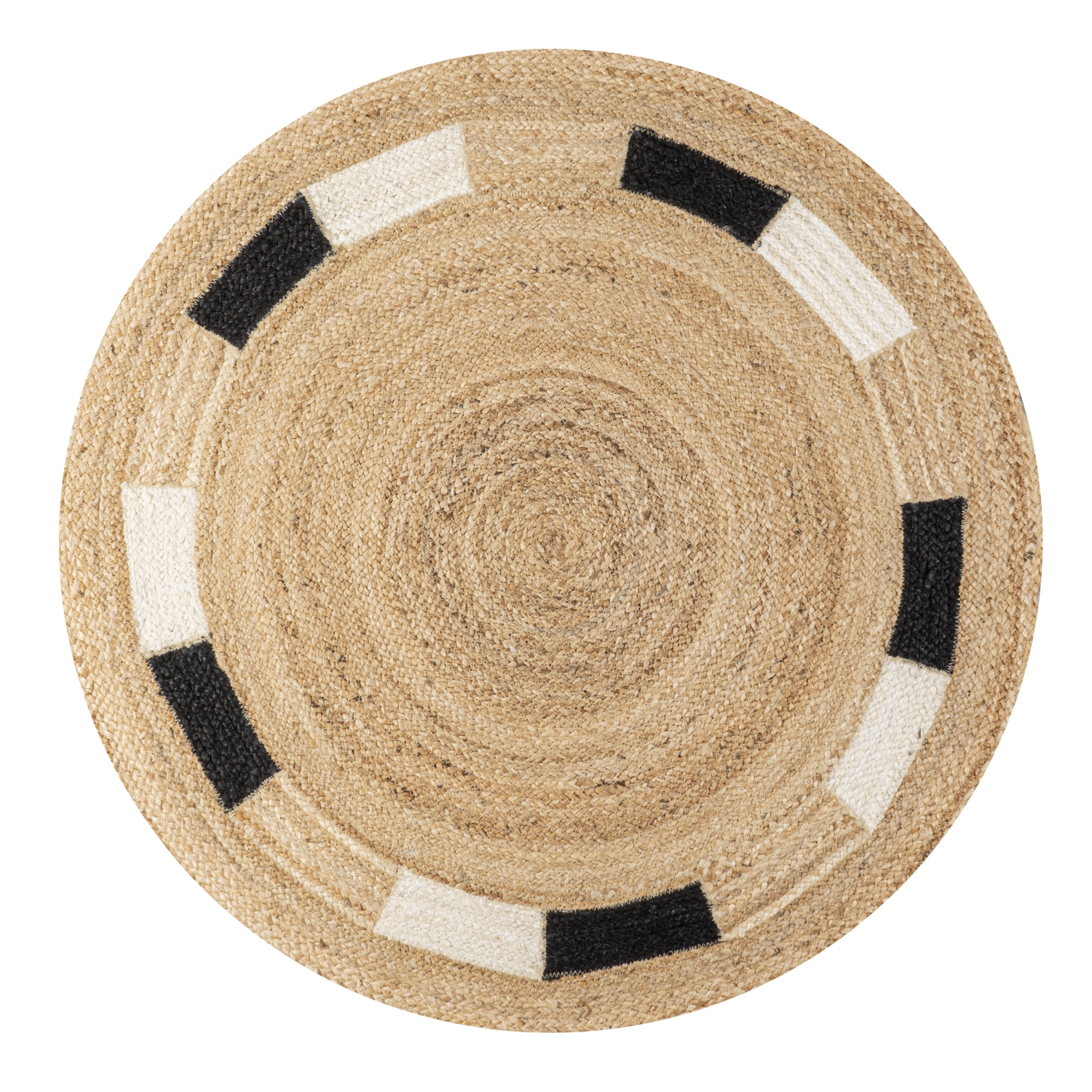 Porto Geometric Jute Circle Area Rug