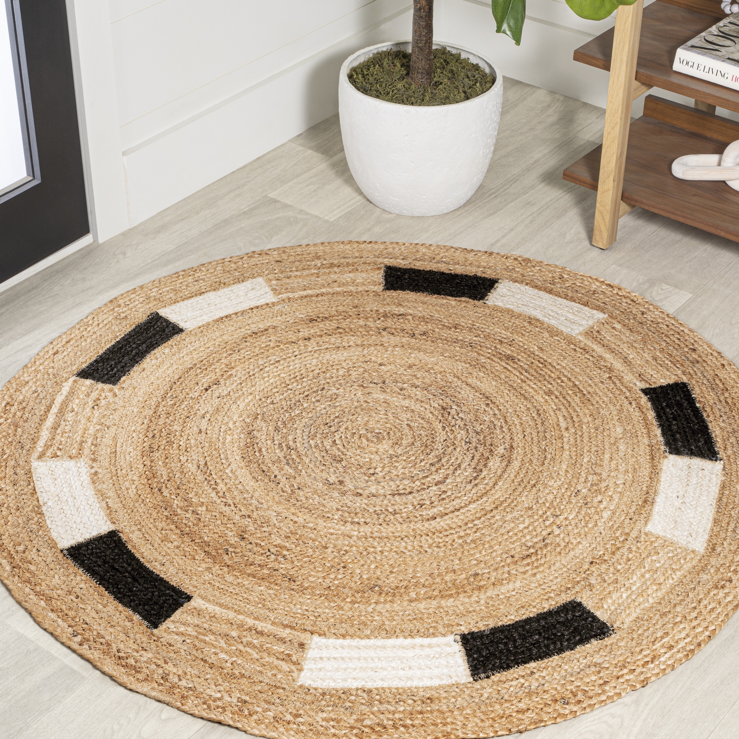 Porto Geometric Jute Circle Area Rug