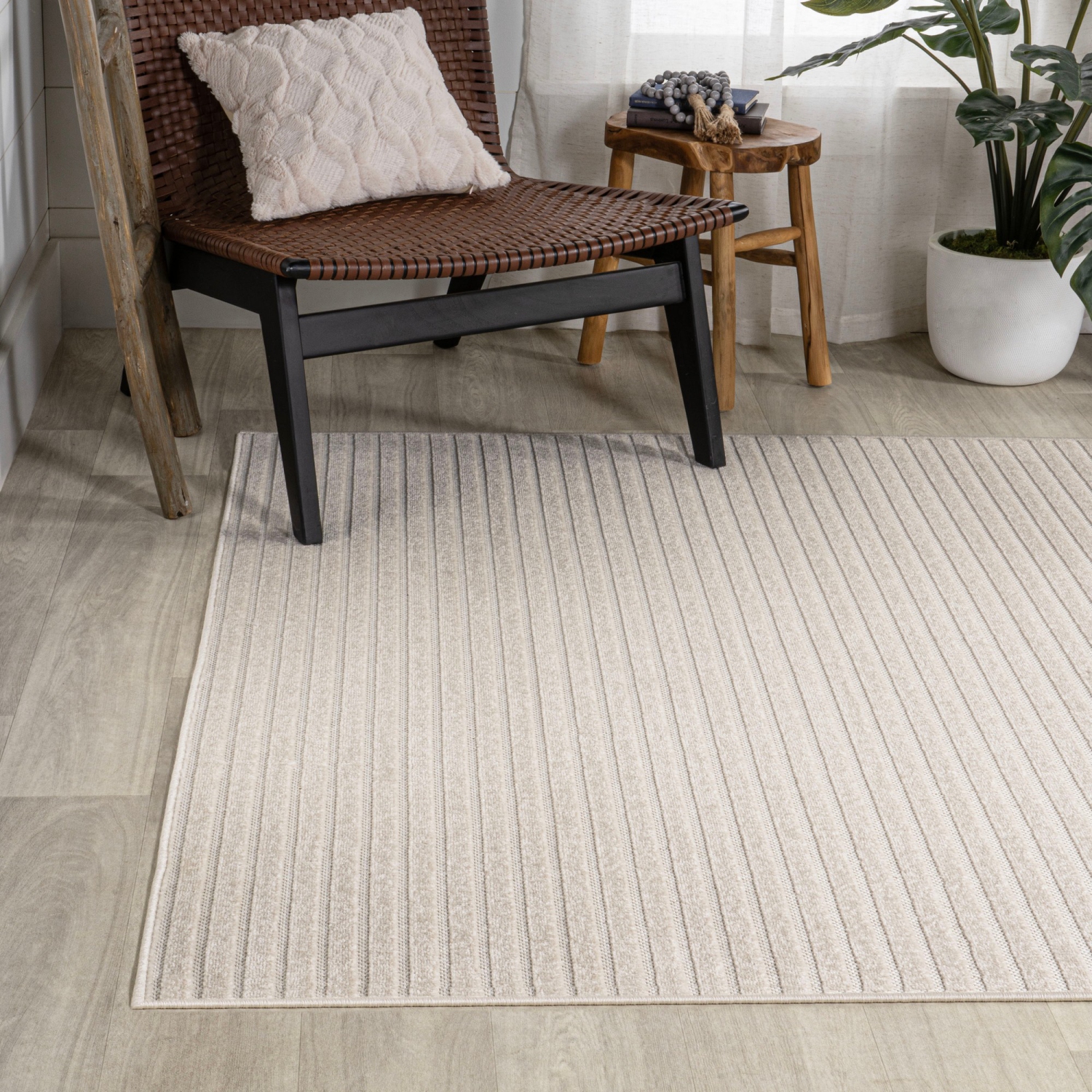 Aarhus Minimalist Scandi Striped Area Rug