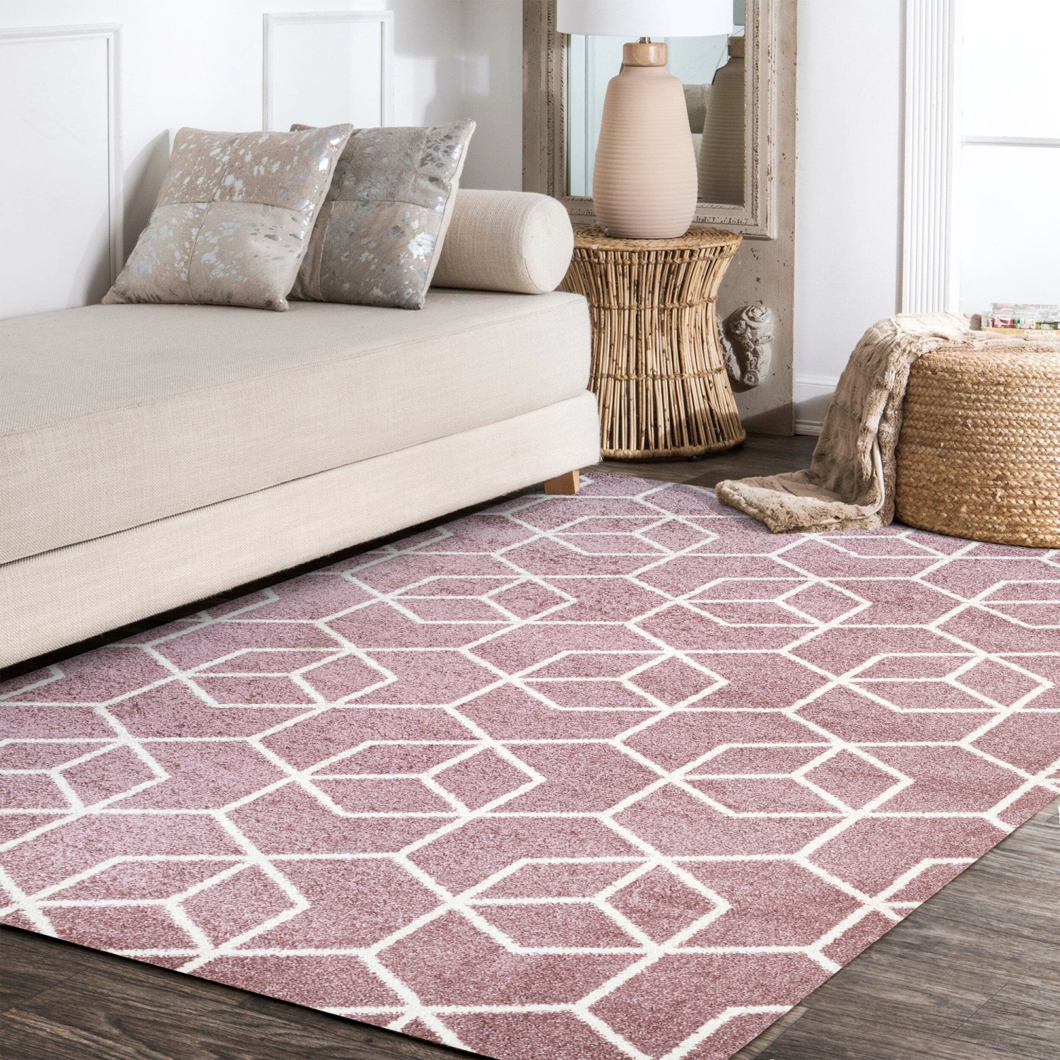 Tapis moderne à motif géométrique culbutant