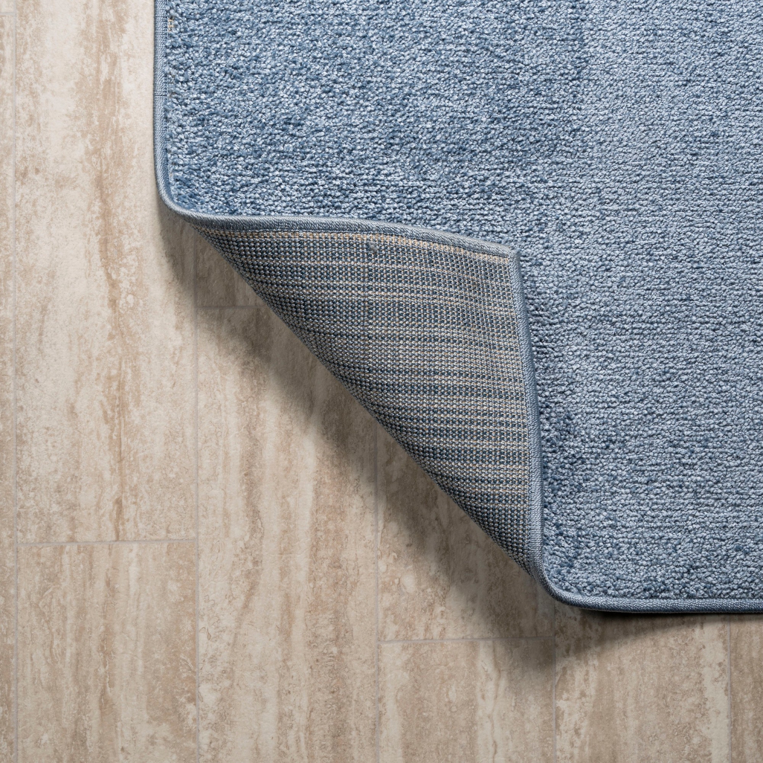 Haze Solid Low Pile Area Rug Classic Blue