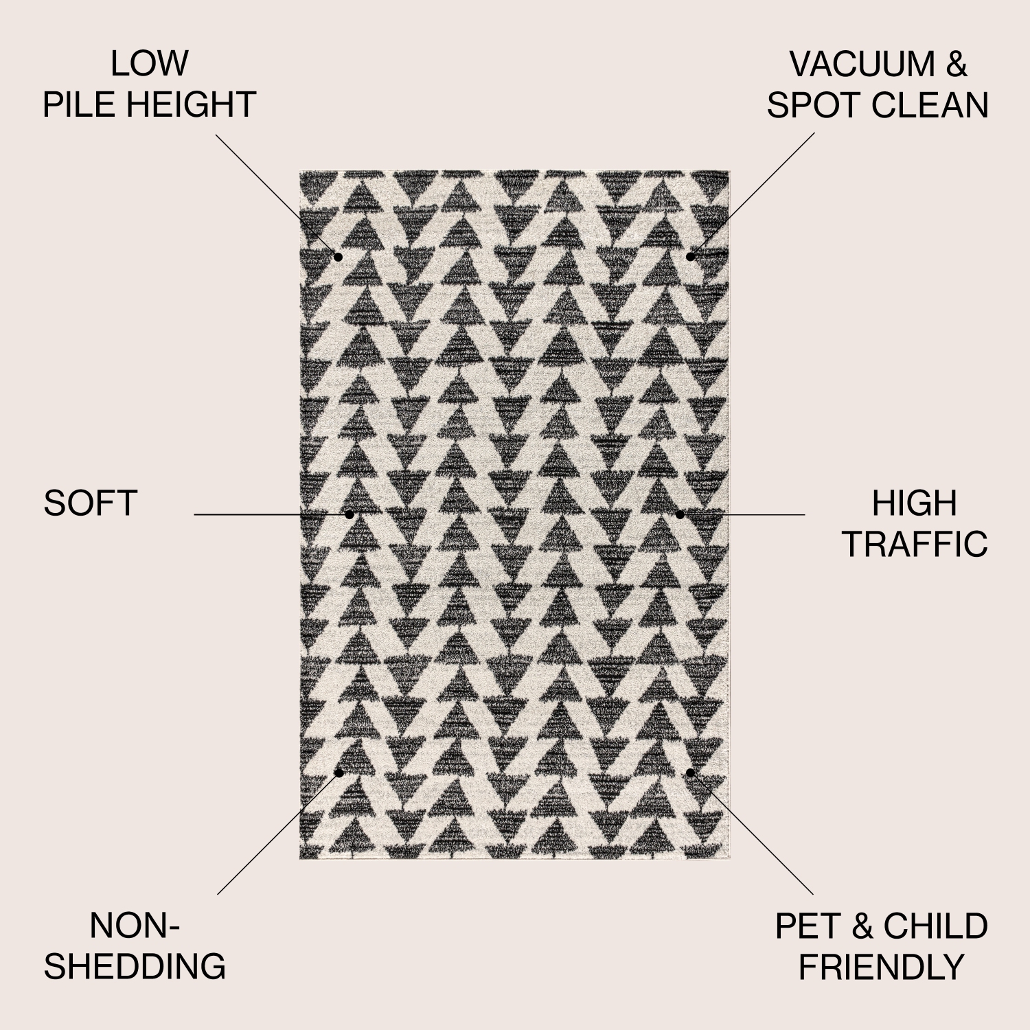 Aisha Moroccan Triangle Geometric Area Rug