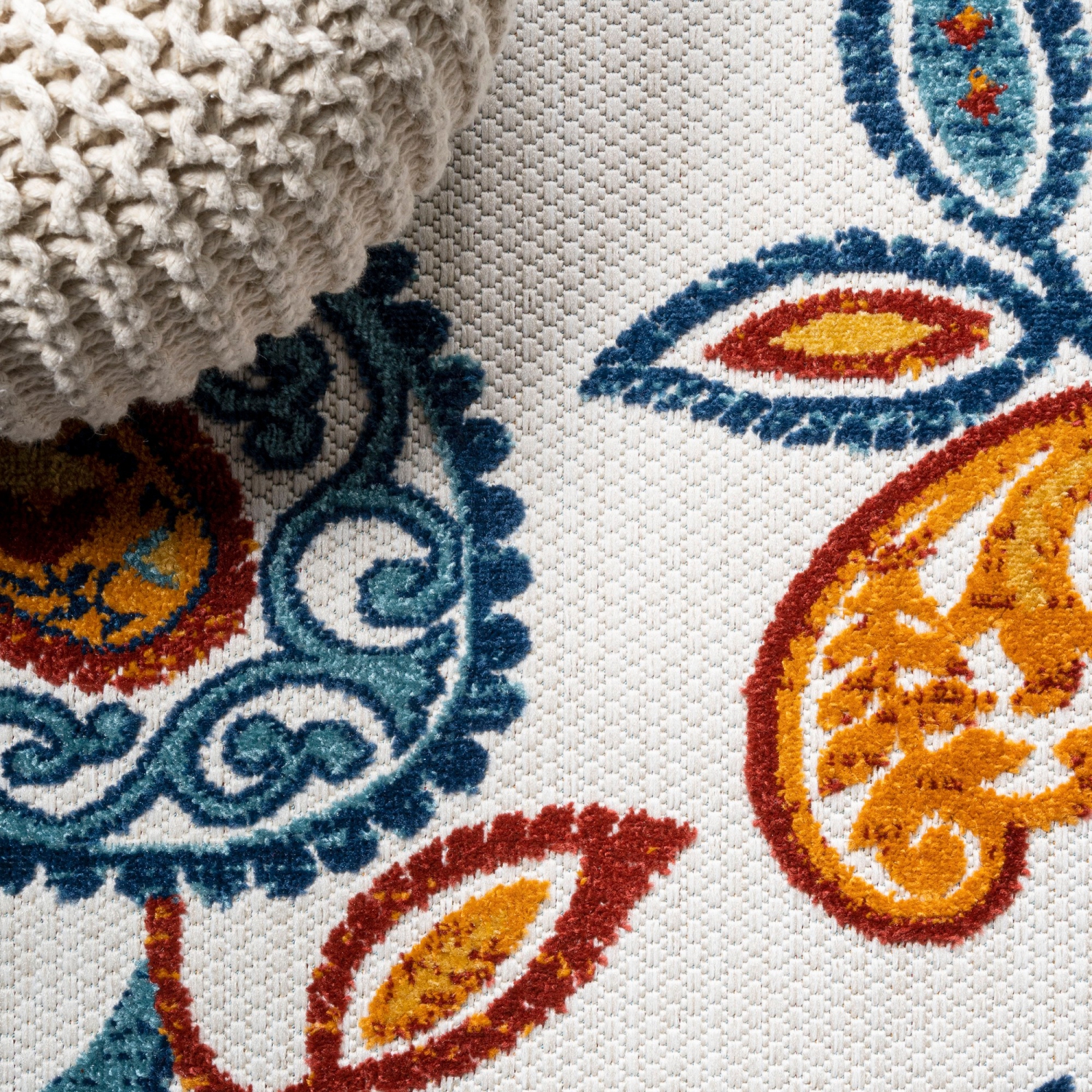 Tapis haut/bas à motif cachemire Julien pour l'intérieur et l'extérieur