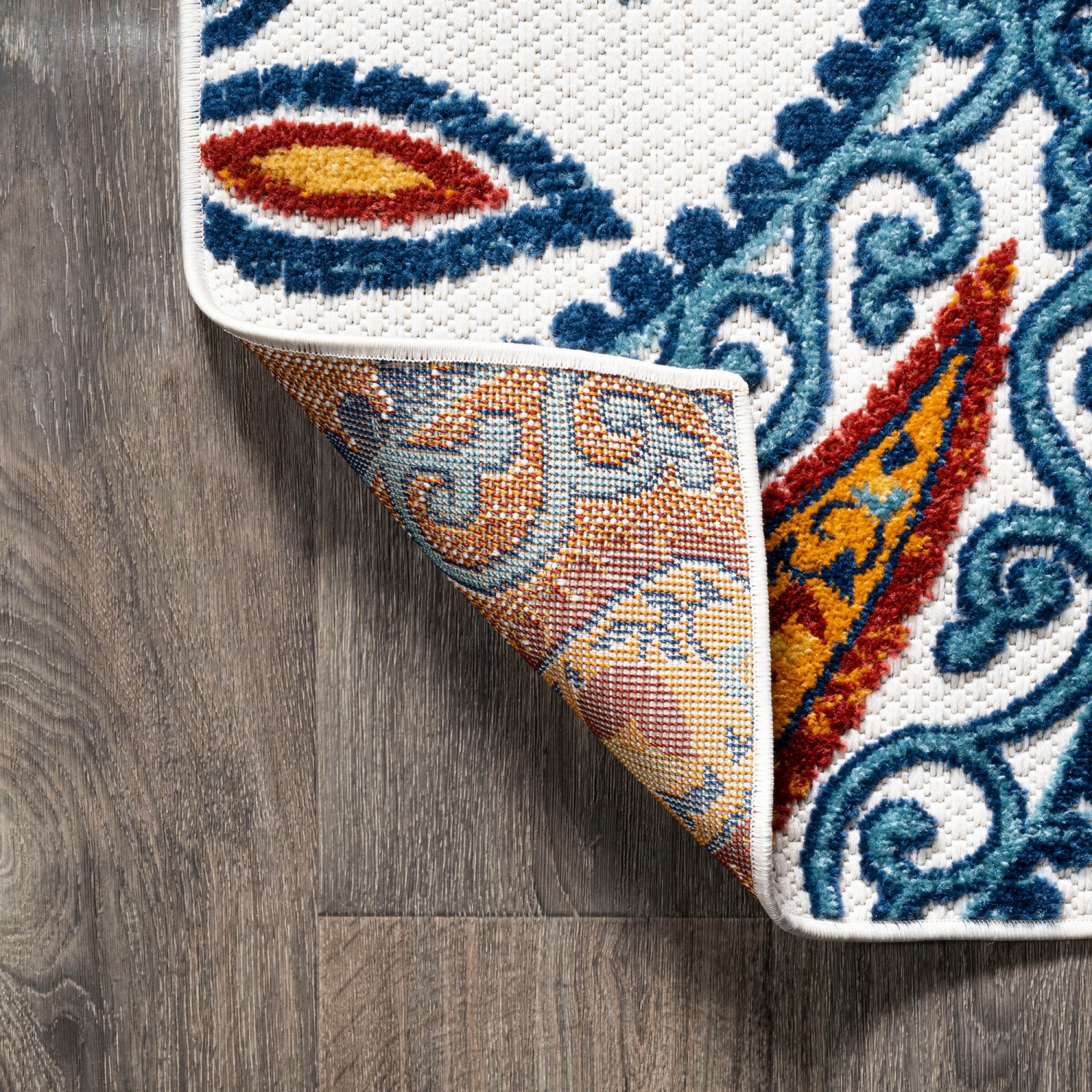 Tapis haut/bas à motif cachemire Julien pour l'intérieur et l'extérieur