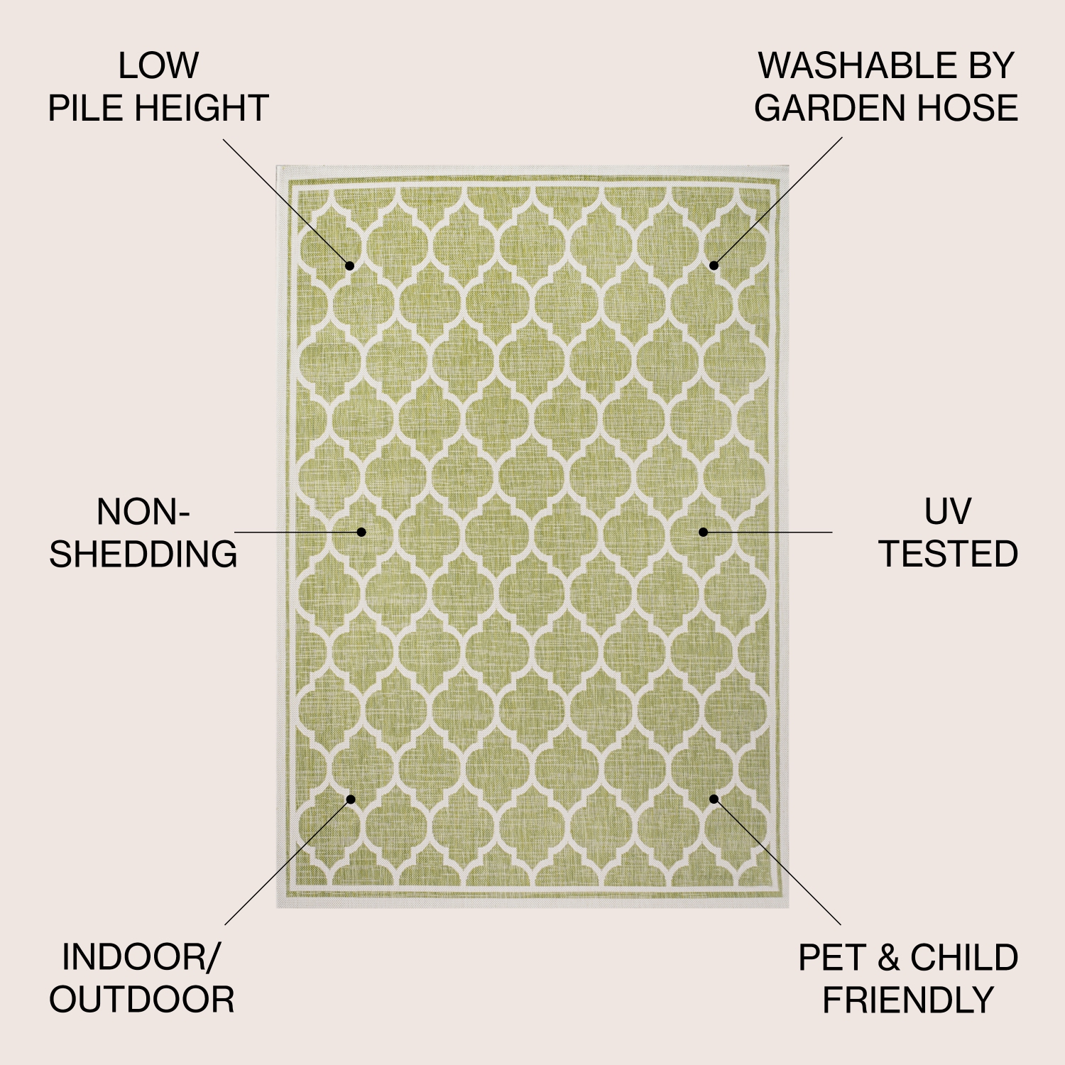 Trebol Moroccan Trellis Textured Weave Indoor/Outdoor Area Rug
