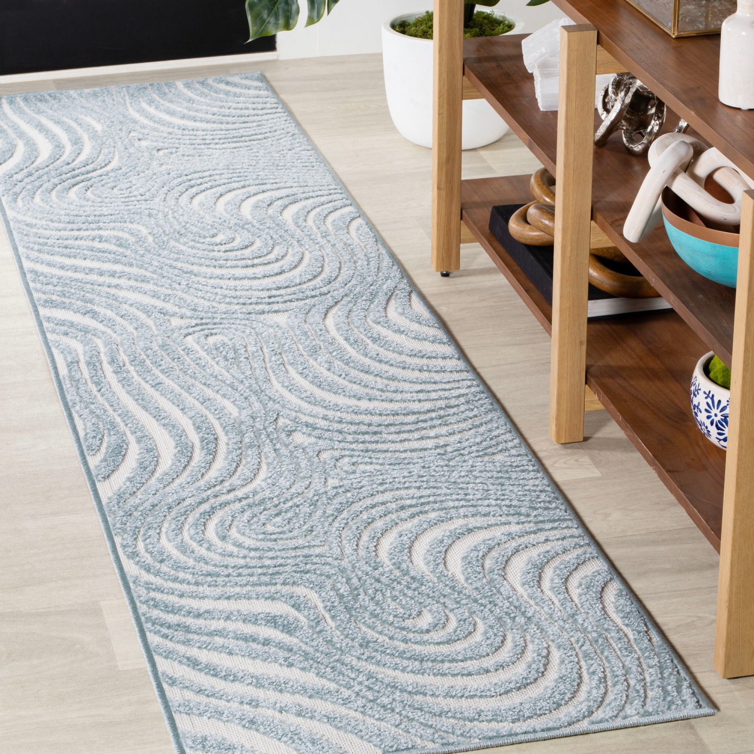Tapis décoratif rayé « Maribo Abstract Groovy »