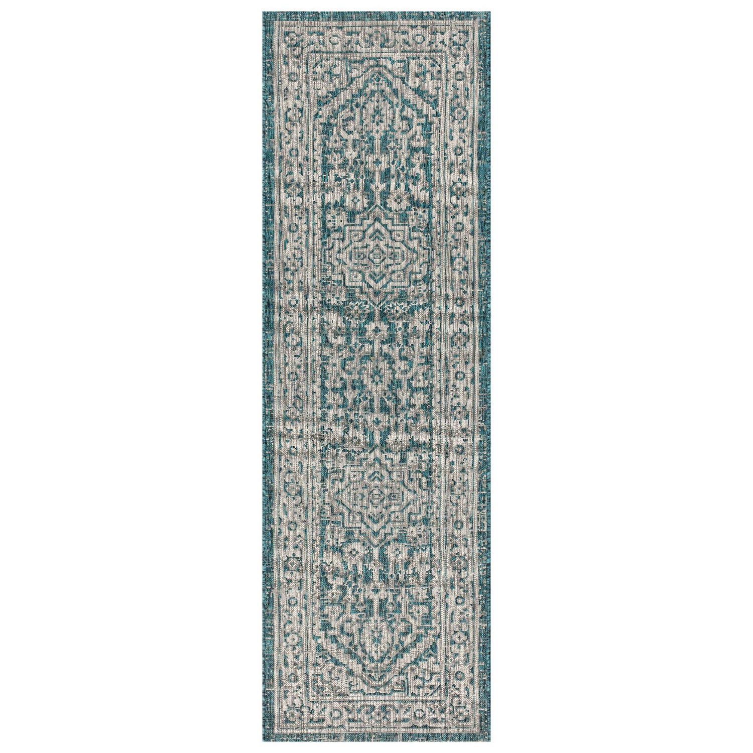 Sinjuri Medallion Textured Weave Indoor/Outdoor Area Rug