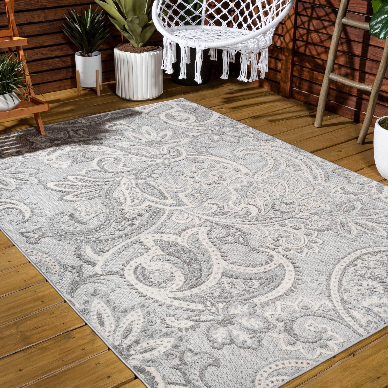 Tapis d'intérieur/d'extérieur Gordes Paisley haut-bas