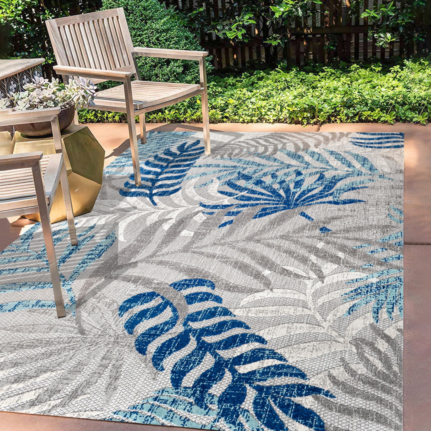 Tropics Palm Leaves Indoor/Outdoor Area Rug