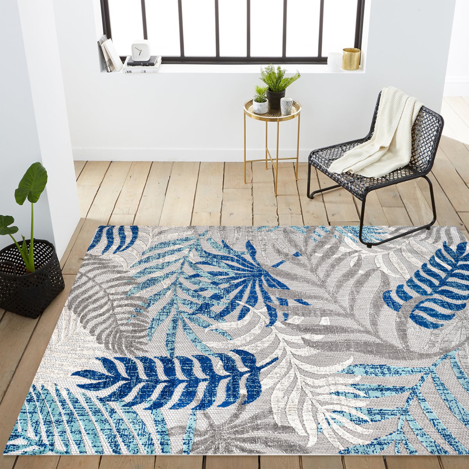 Tropics Palm Leaves Indoor/Outdoor Area Rug