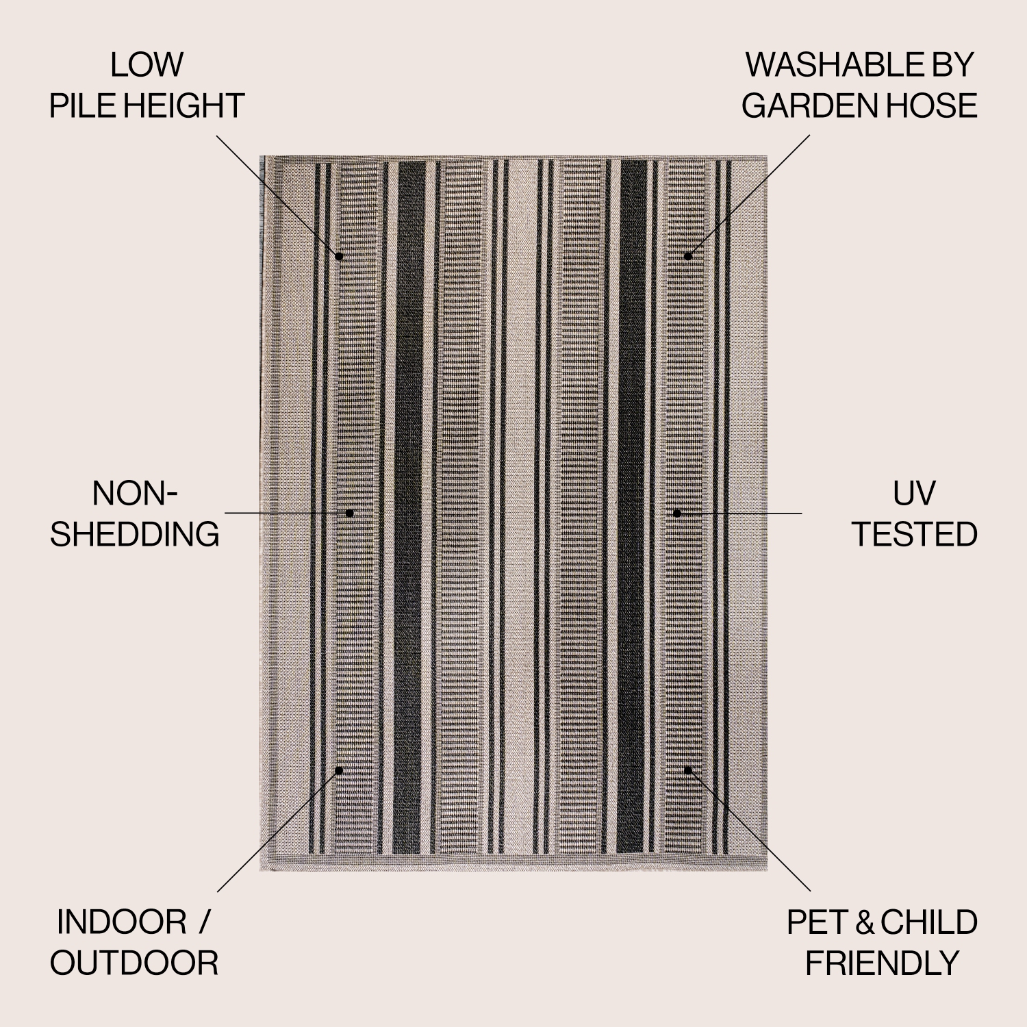 Haynes Modern Double Stripe Indoor/Outdoor Area Rug