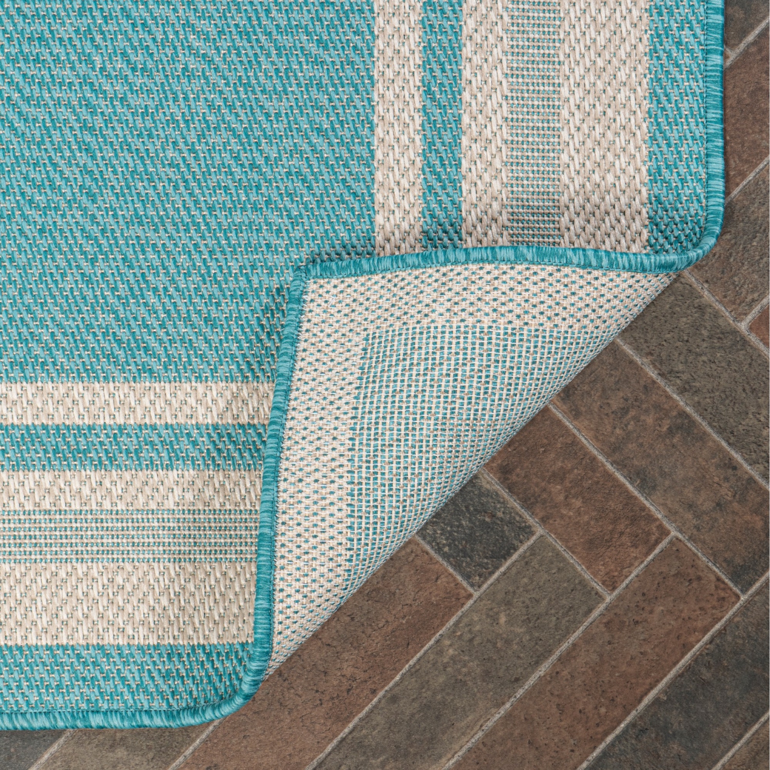 James Modern Border Stripe Indoor/Outdoor Area Rug