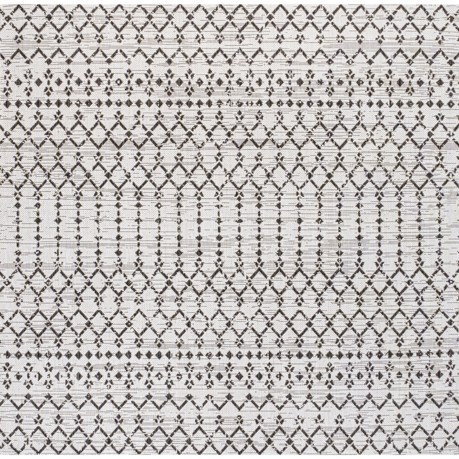 Ourika Moroccan Geometric Textured Weave Indoor/Outdoor Square Rug