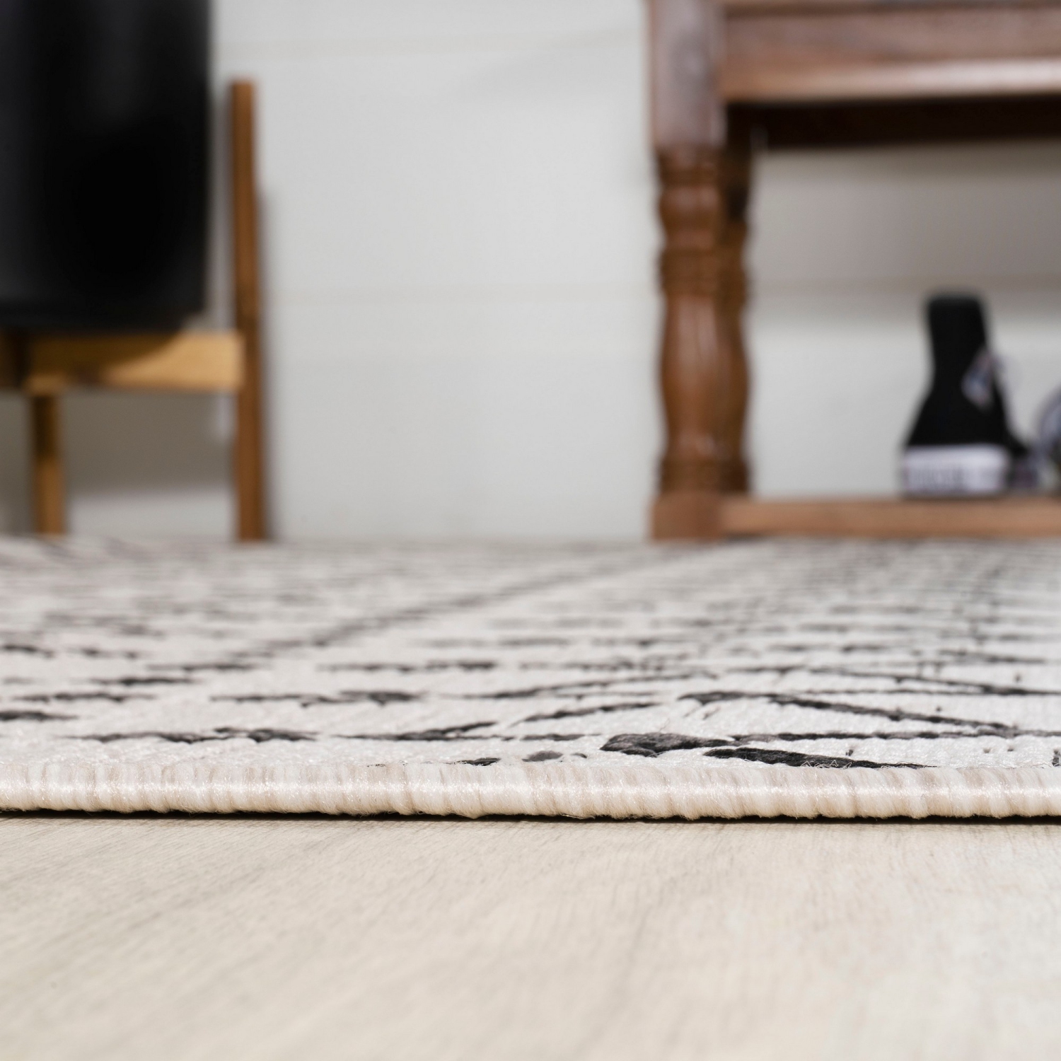 Ourika Moroccan Geometric Textured Weave Indoor/Outdoor Square Rug