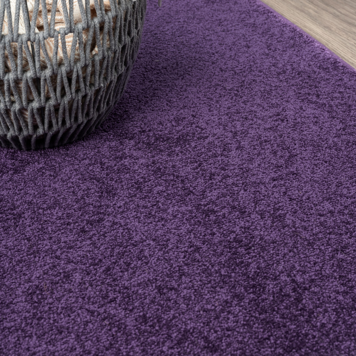 Haze Solid Low Pile Area Rug Purple