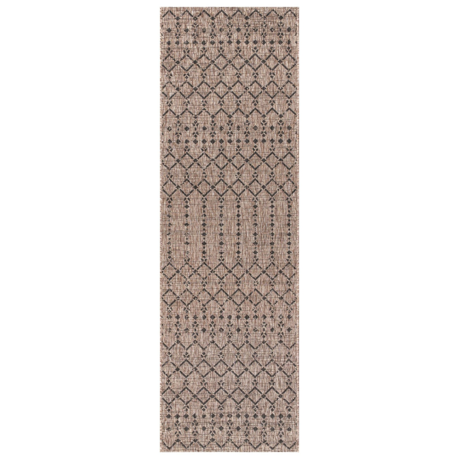 Ourika Moroccan Geometric Textured Weave Indoor/Outdoor Runner Rug